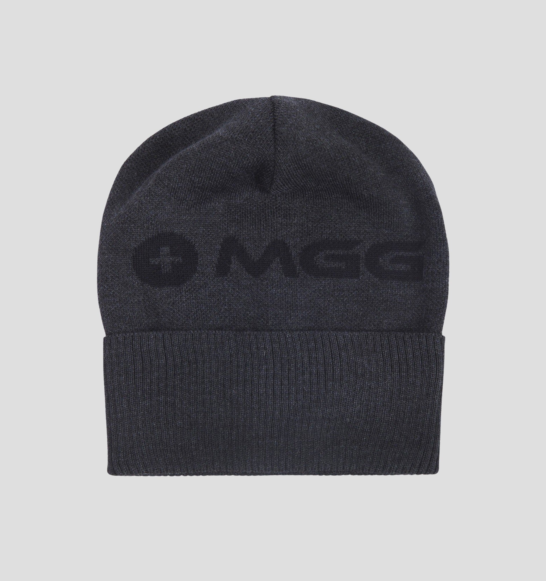 Merino Oversize Cuffed Beanie - Snow White / Navy Blue / One Size