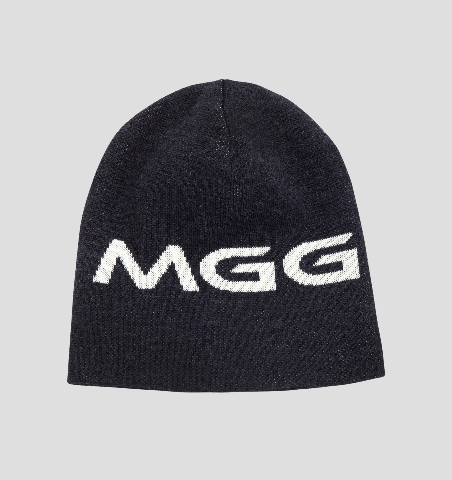 Merino Cuffless Beanie - Navy Blue / Stone Grey / One Size