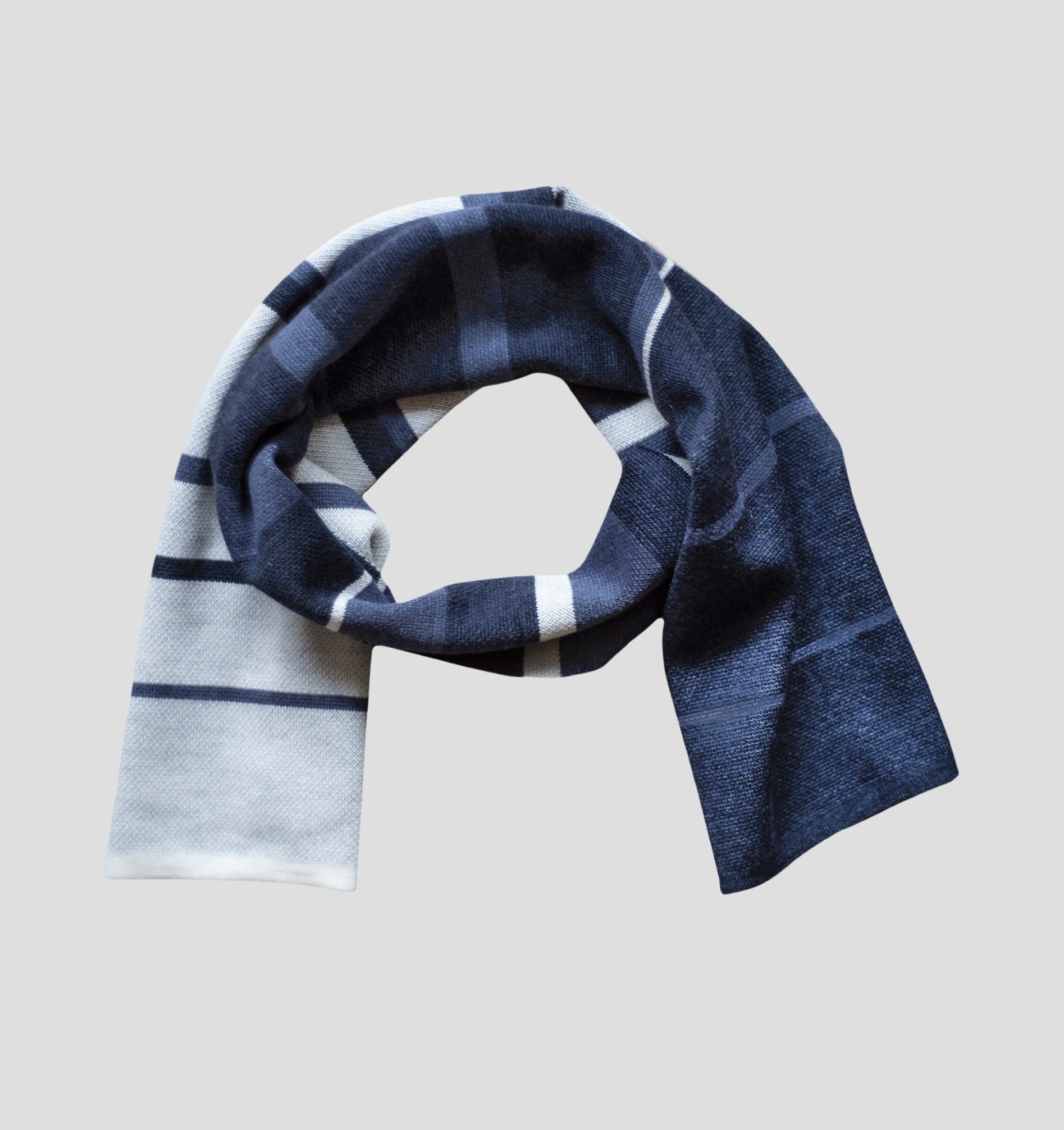 Merino Classic Scarf (160cm x 24cm) - Stone Grey / Fire Red / 160cm x 24cm