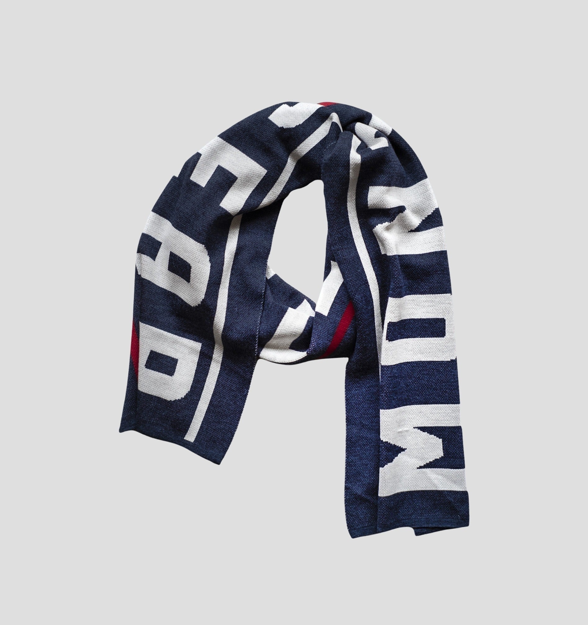 Merino Oversize Scarf (220cm x 32cm) - Navy Blue / Ocean Blue / 220cm x 32cm