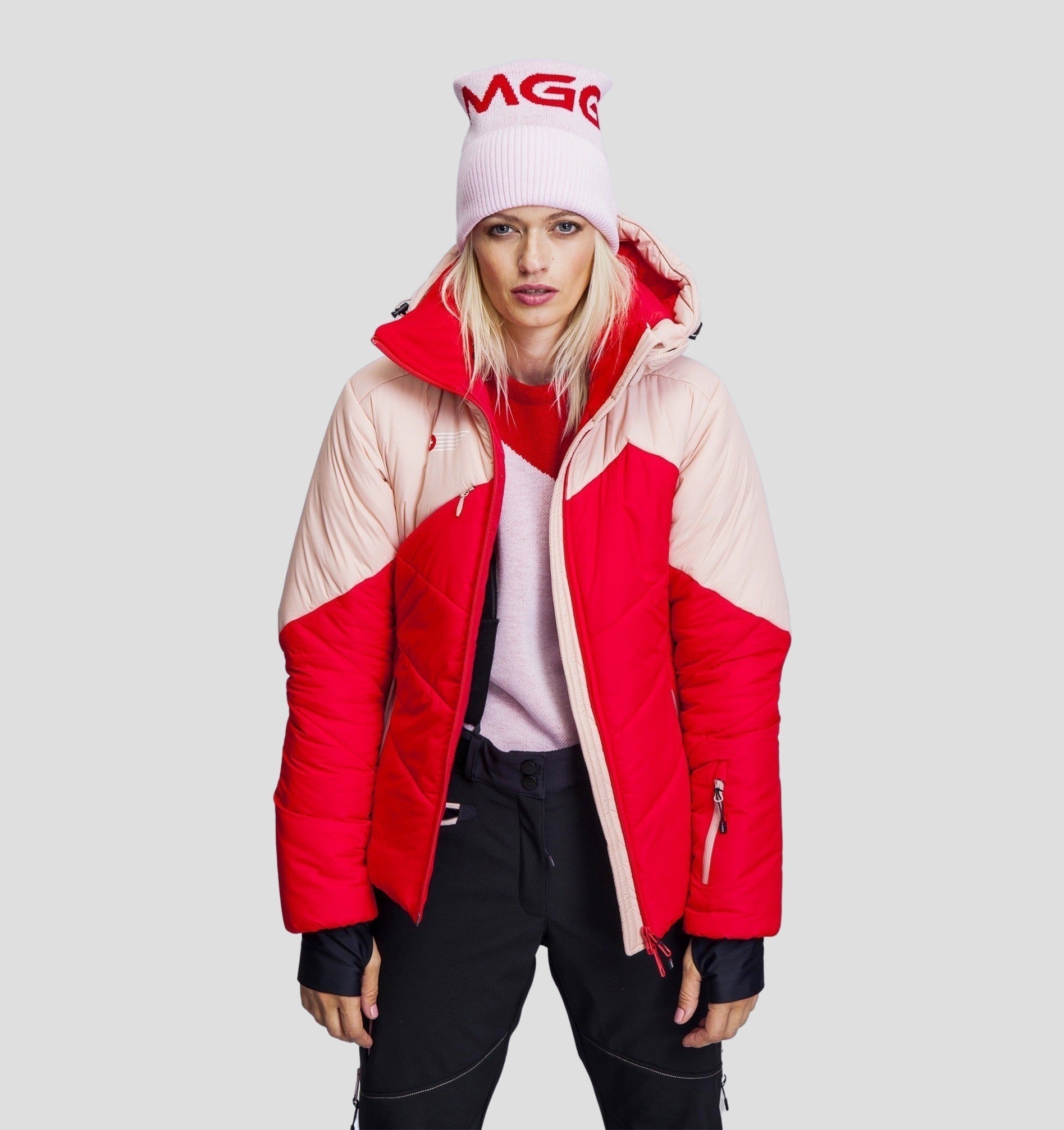 Merino Oversize Cuffed Beanie - Snow White / Navy Blue / One Size