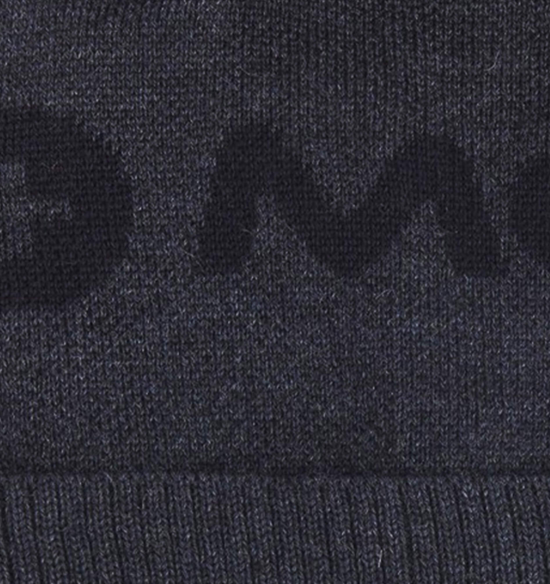 Merino Oversize Cuffed Beanie - Snow White / Navy Blue / One Size