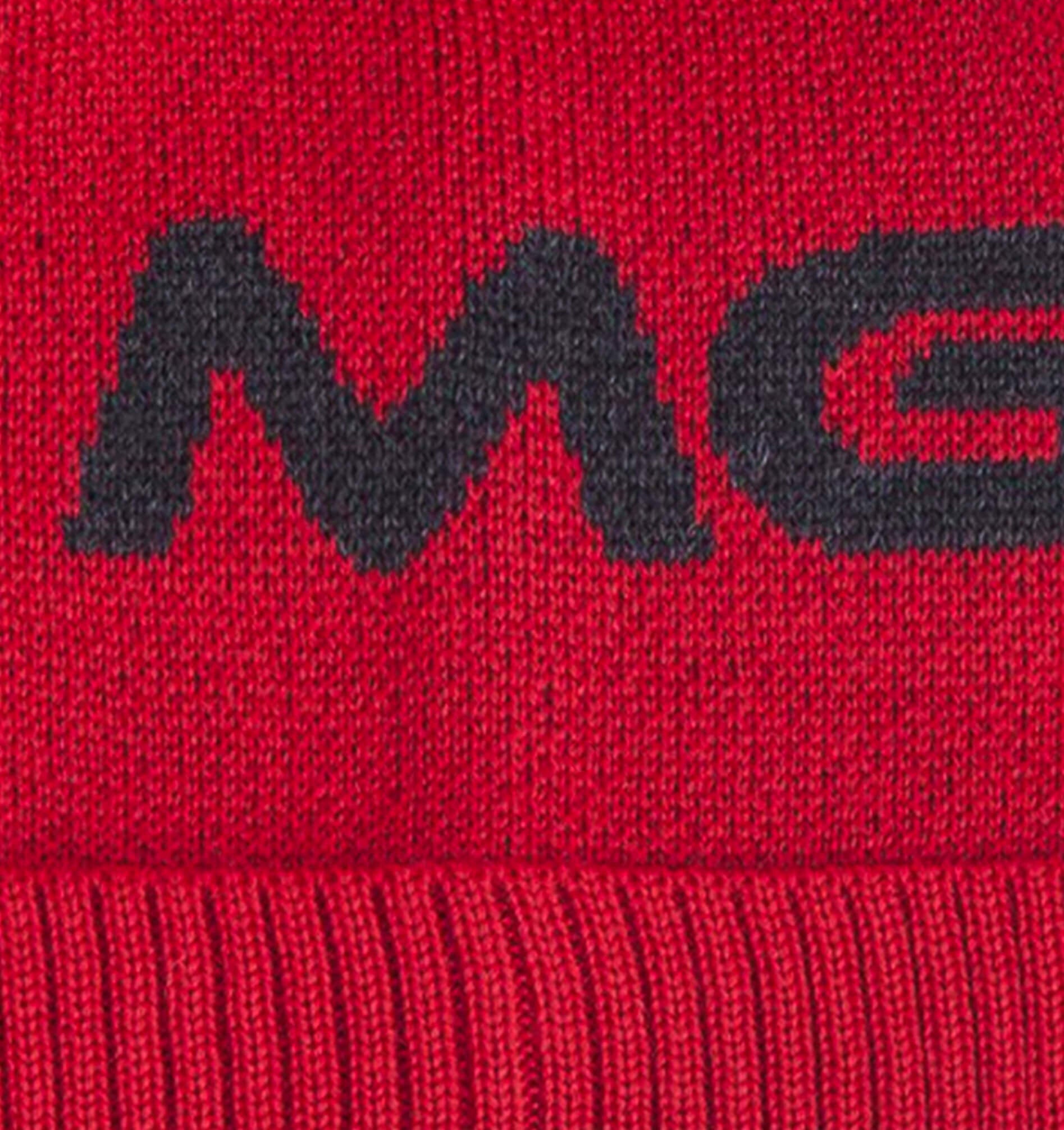 Merino Oversize Cuffed Beanie - Snow White / Navy Blue / One Size