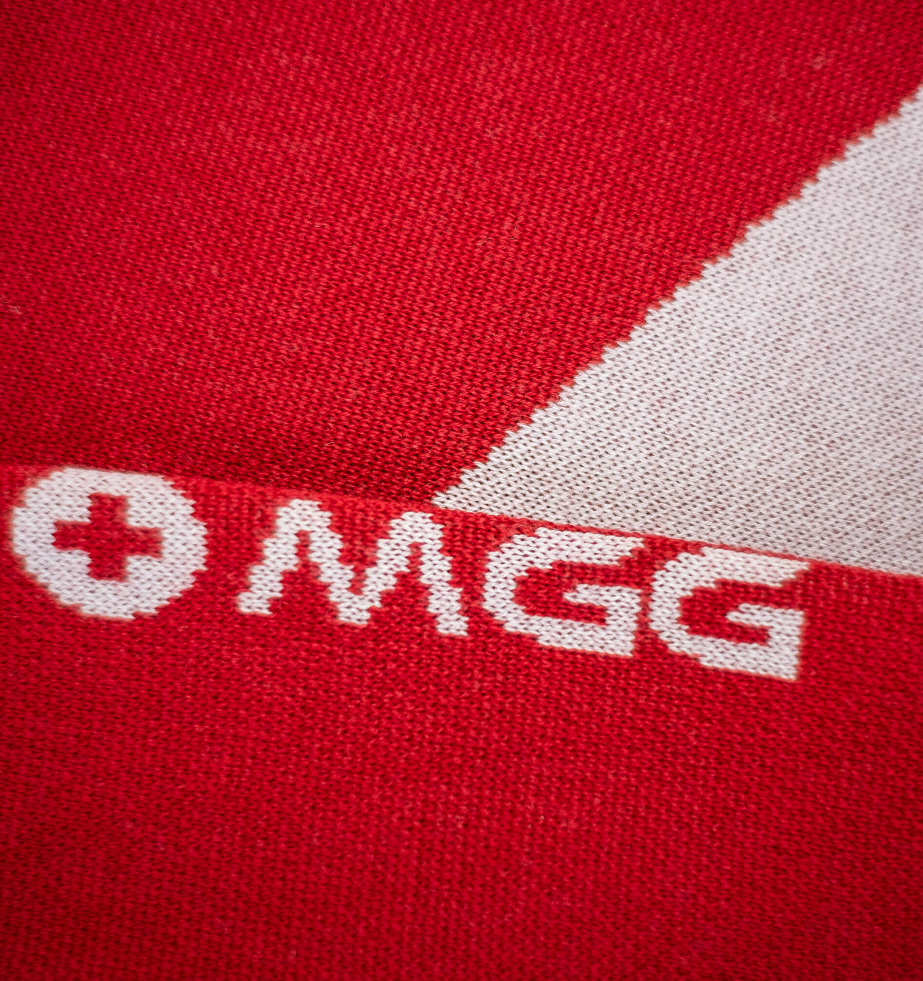 Abstract Merino Sweater - Soft Pink / Scarlet Red / XS