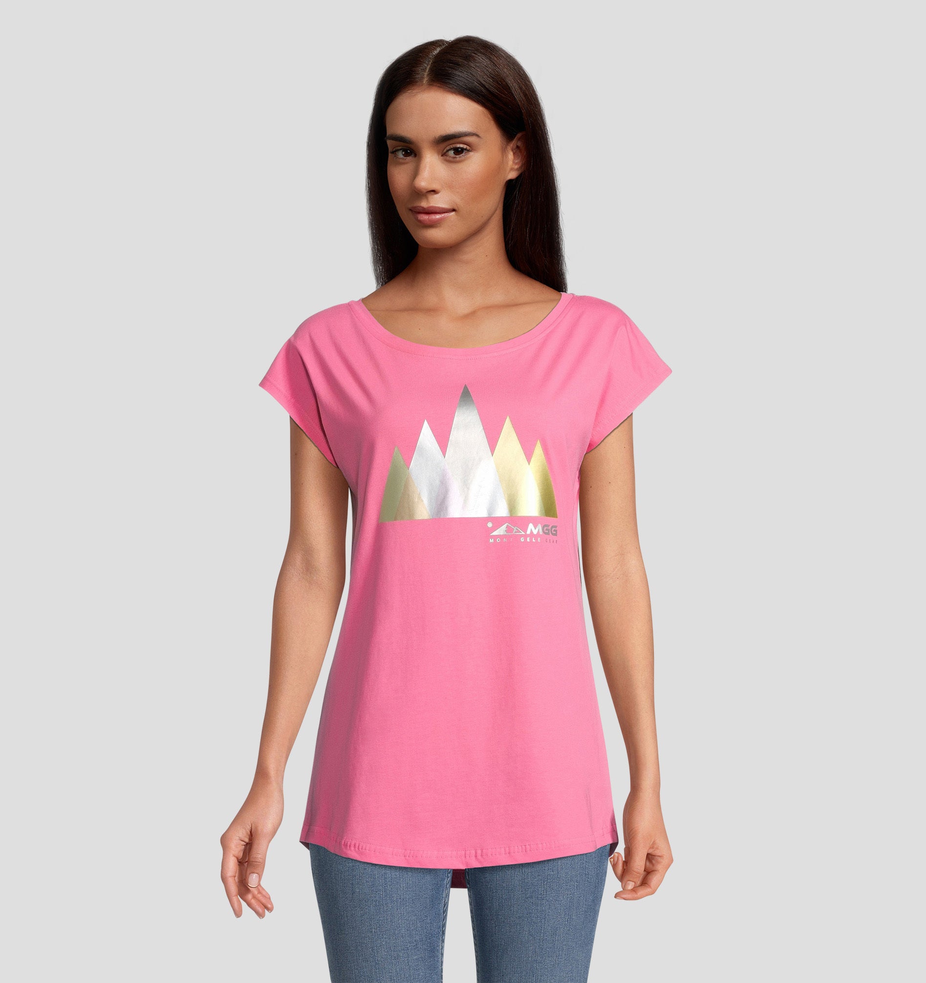 Cotton Loose Fit Mountain Tee - Carnation Pink / XS