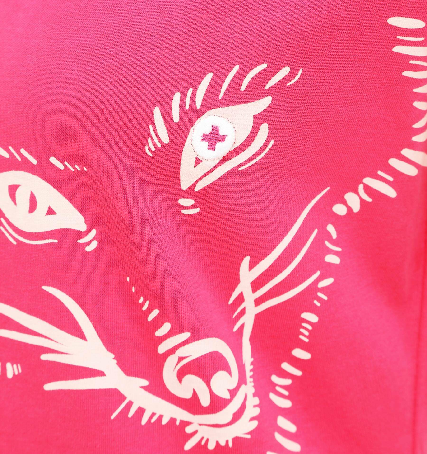 Cotton Loose Fit Fox Tee - Snow White / Stone Grey / XS