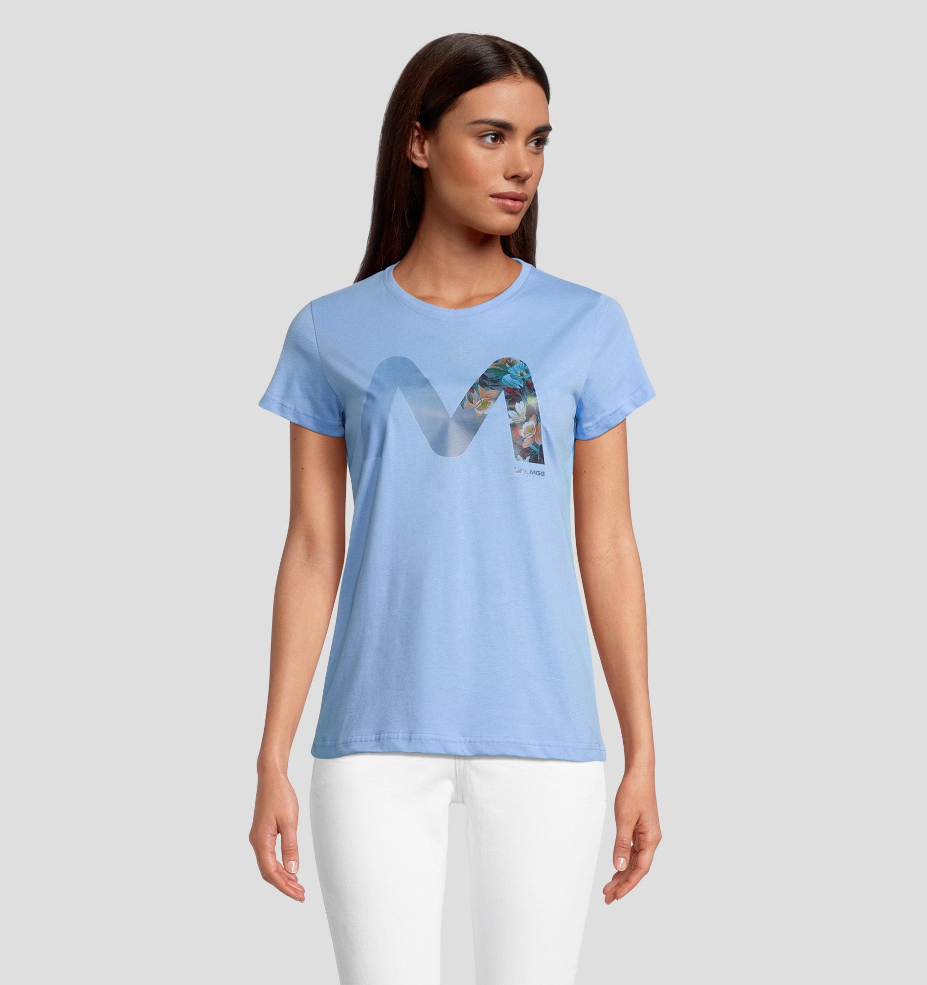 Cotton Classic Tee - Sky Blue / Multi Coloured / XS