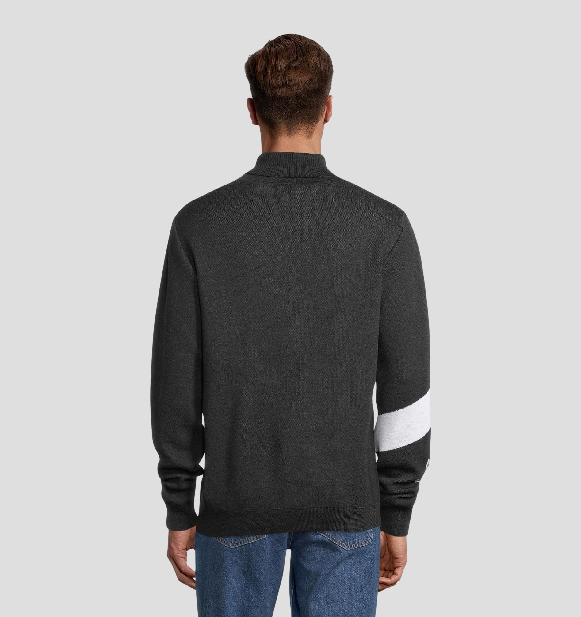 Retro Merino Sweater - Onyx Black / Snow White / S