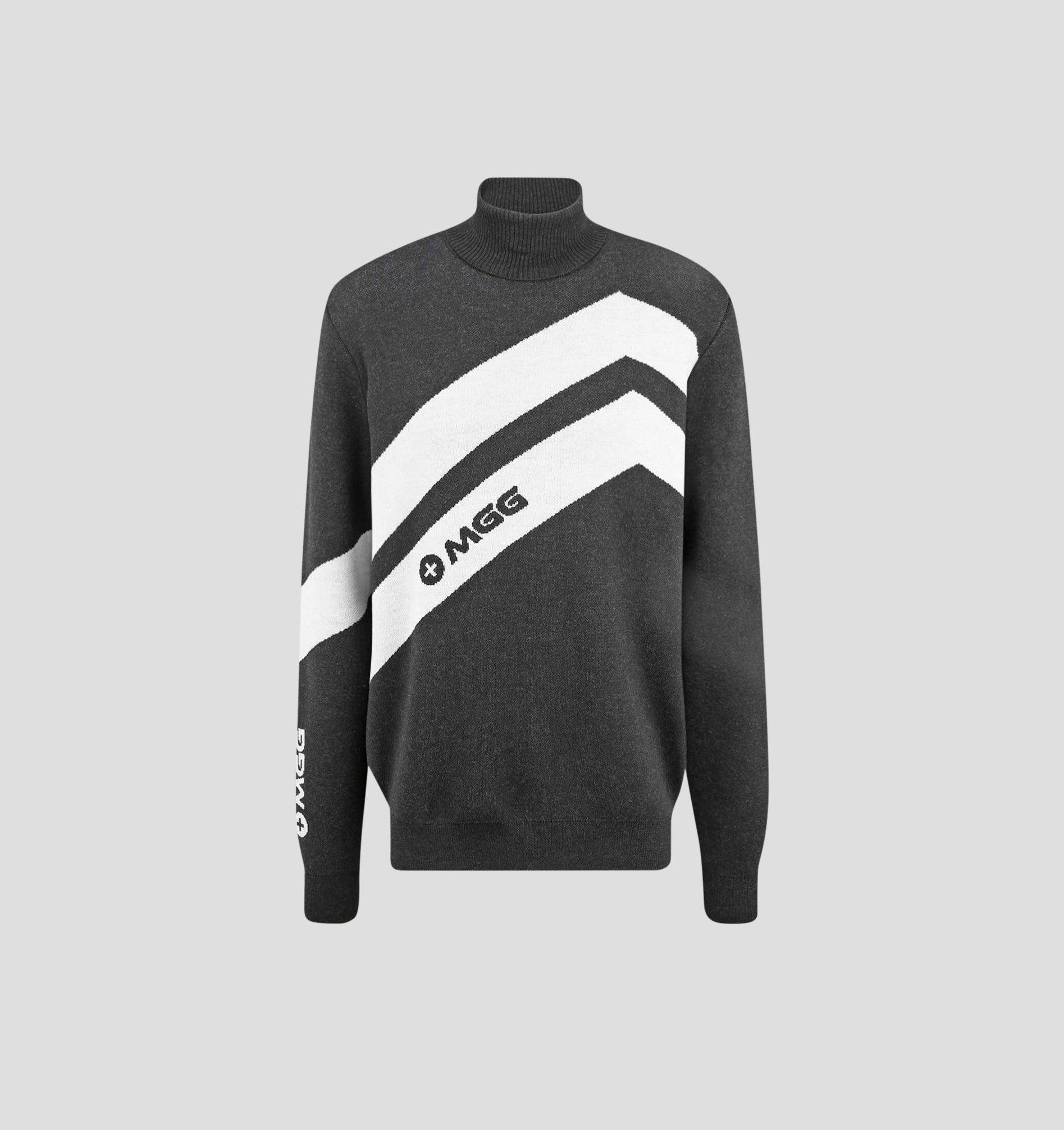 Retro Merino Sweater - Onyx Black / Snow White / S