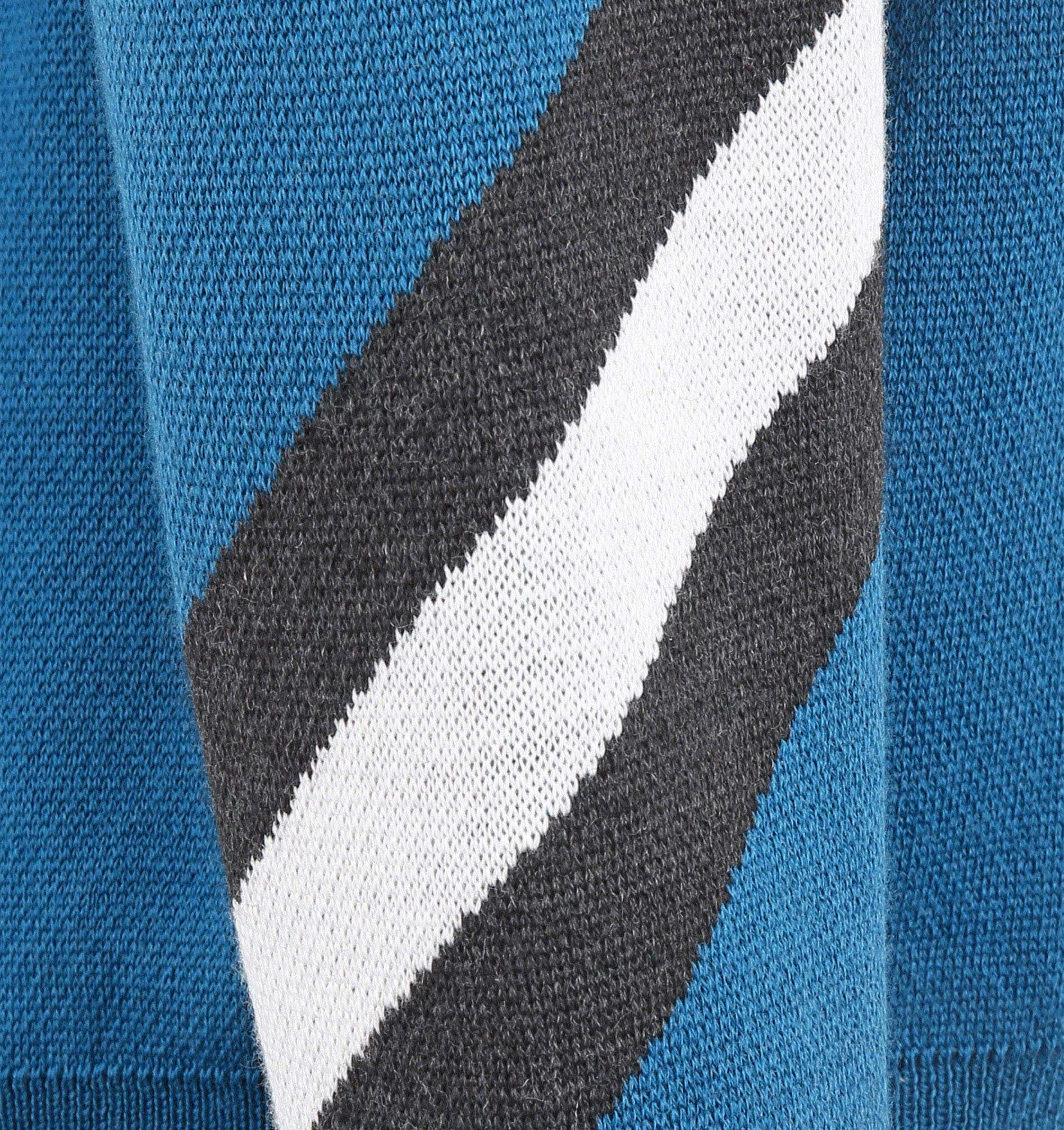 Logo Merino Sweater - Ocean Blue / Snow White / S