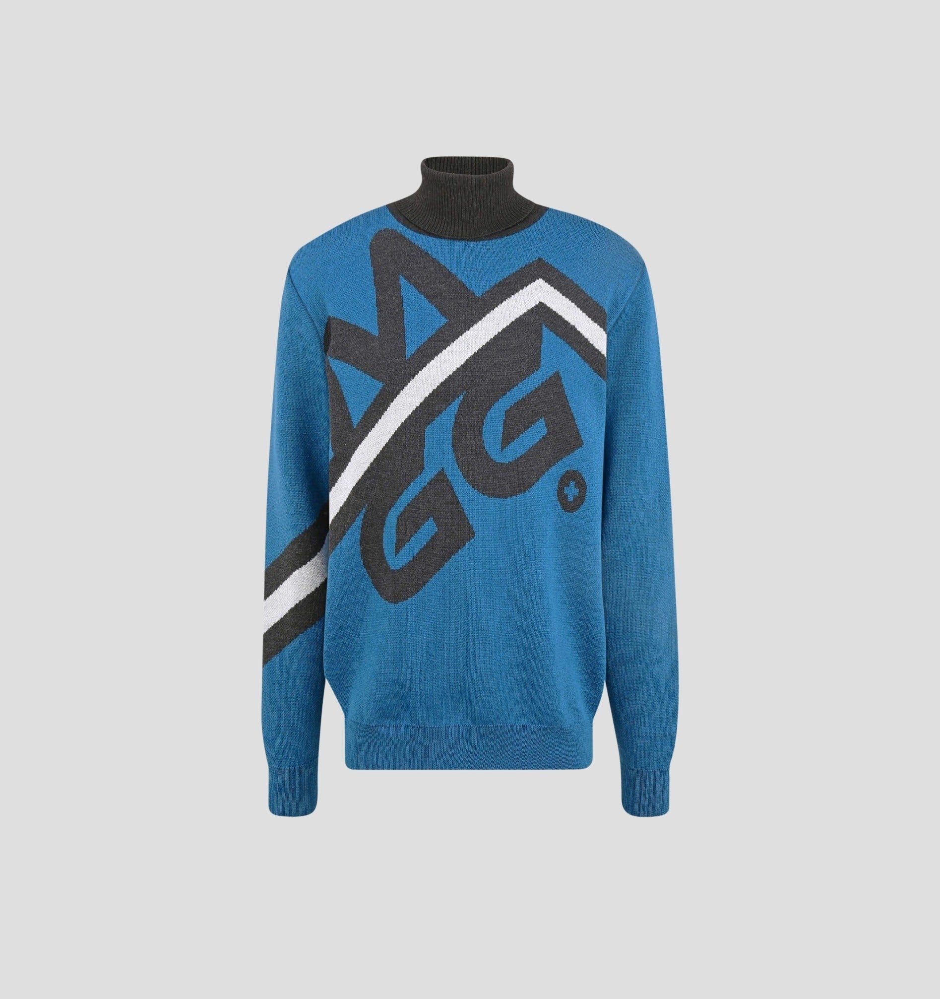 Logo Merino Sweater - Ocean Blue / Snow White / S
