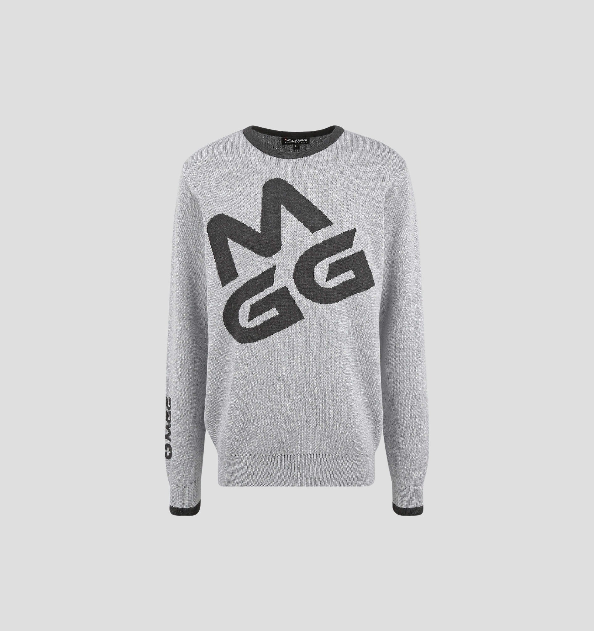 Logo Merino Sweater - Stone Grey / Onyx Black / S
