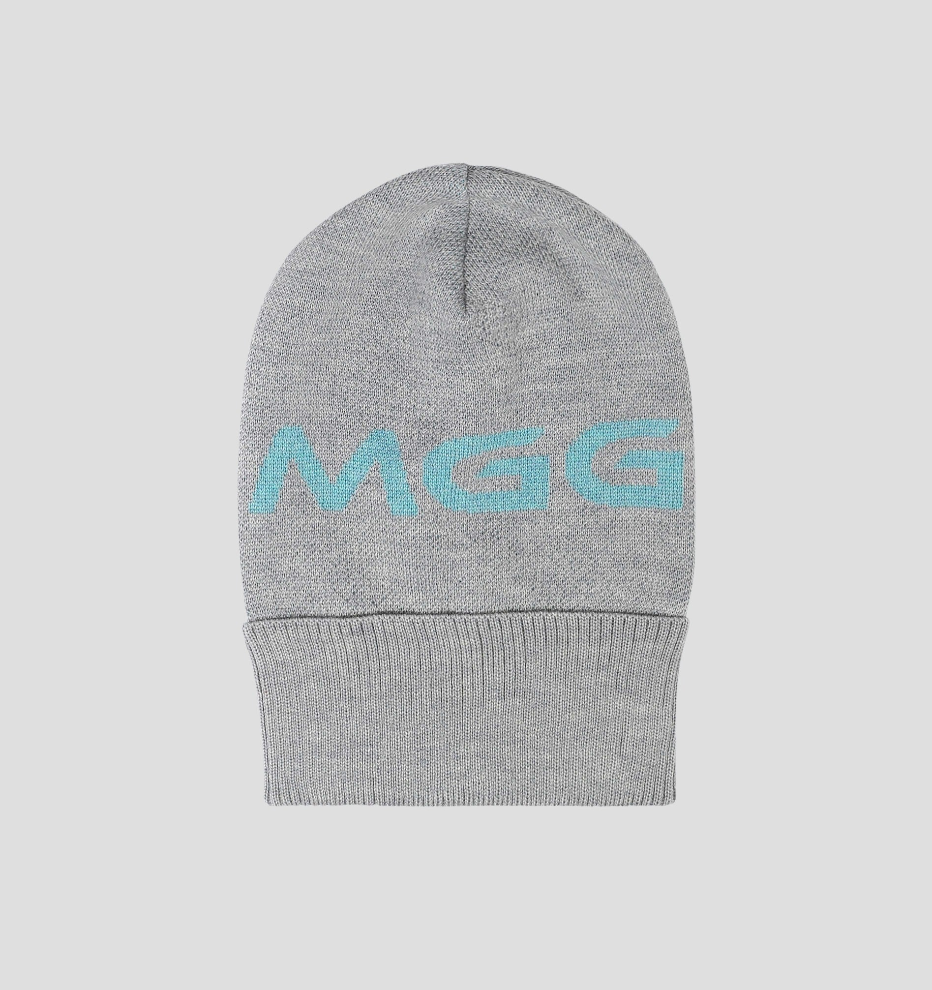 Merino Oversize Cuffed Beanie - Snow White / Navy Blue / One Size