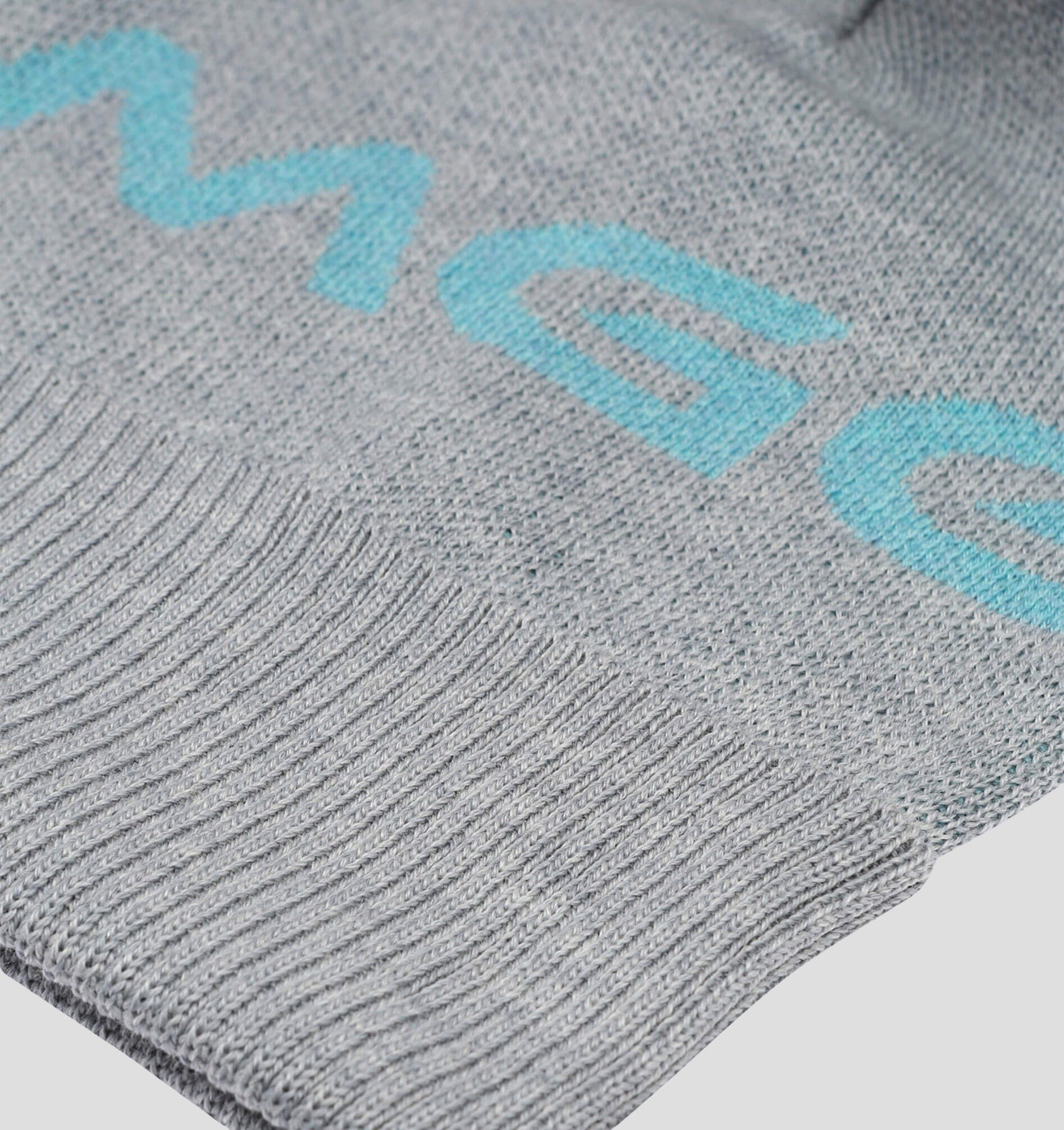 Merino Oversize Cuffed Beanie - Snow White / Navy Blue / One Size