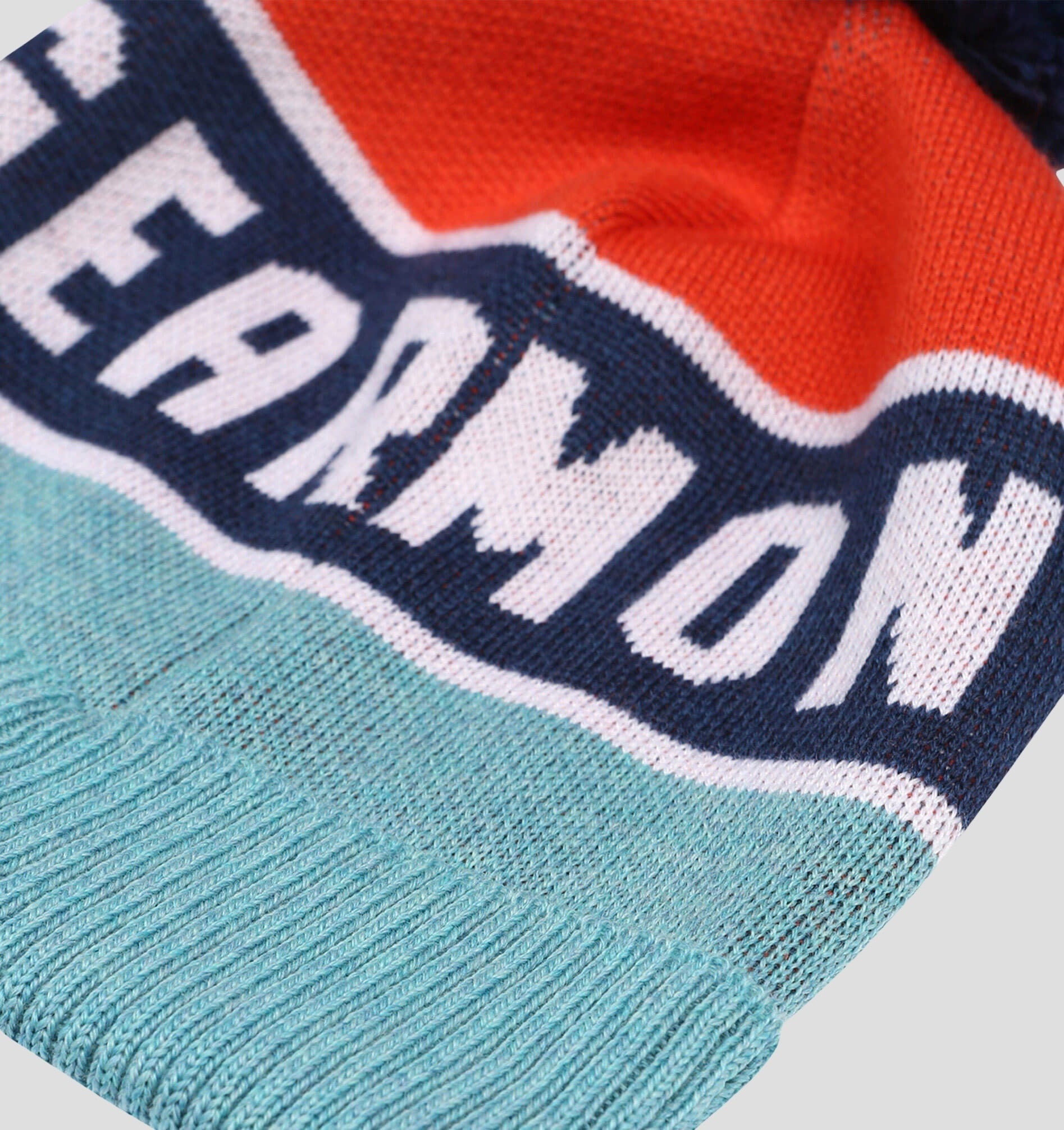 Merino Bobble Hat - Navy Blue / Forest Green / One Size