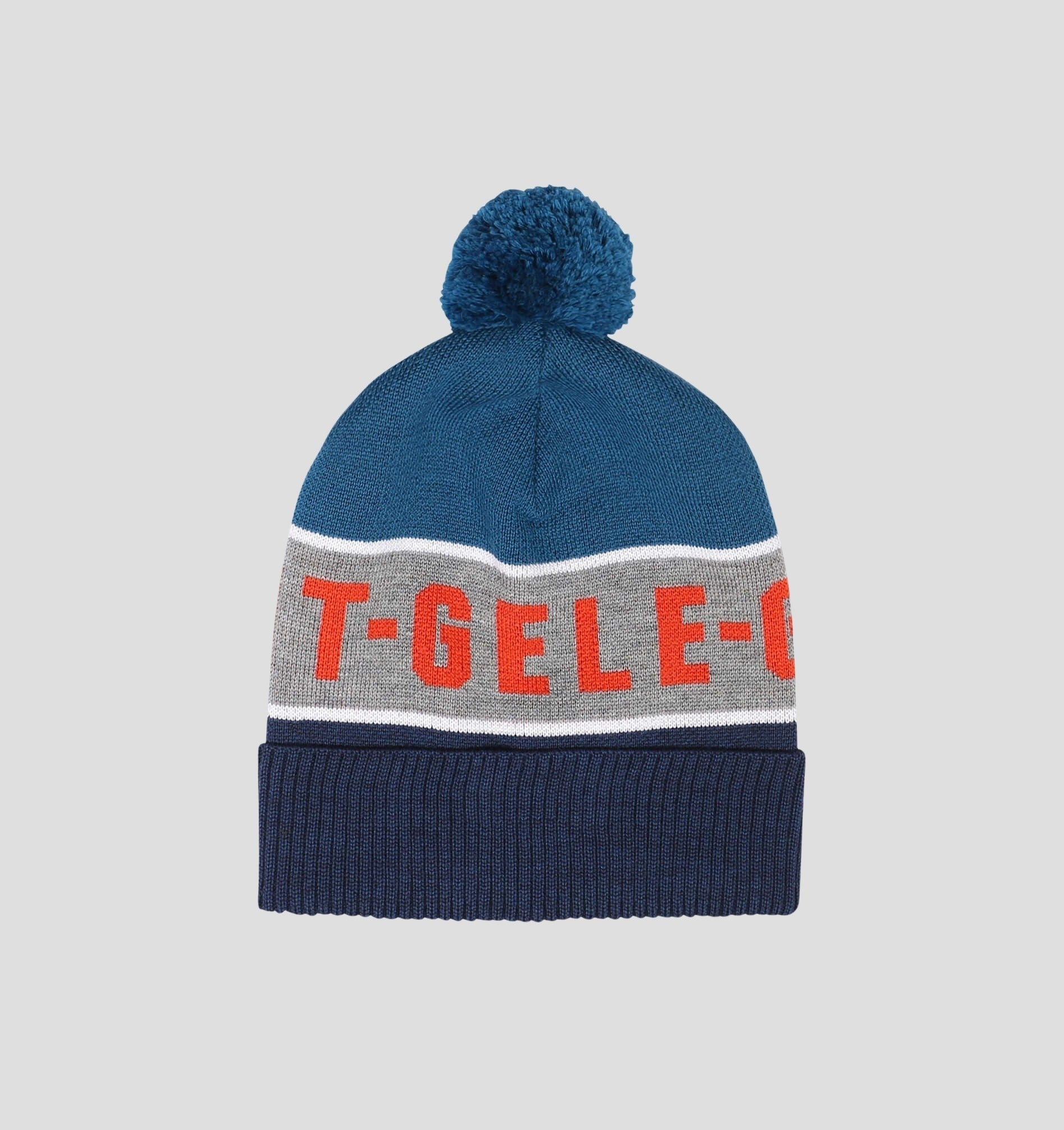 Merino Bobble Hat - Navy Blue / Forest Green / One Size