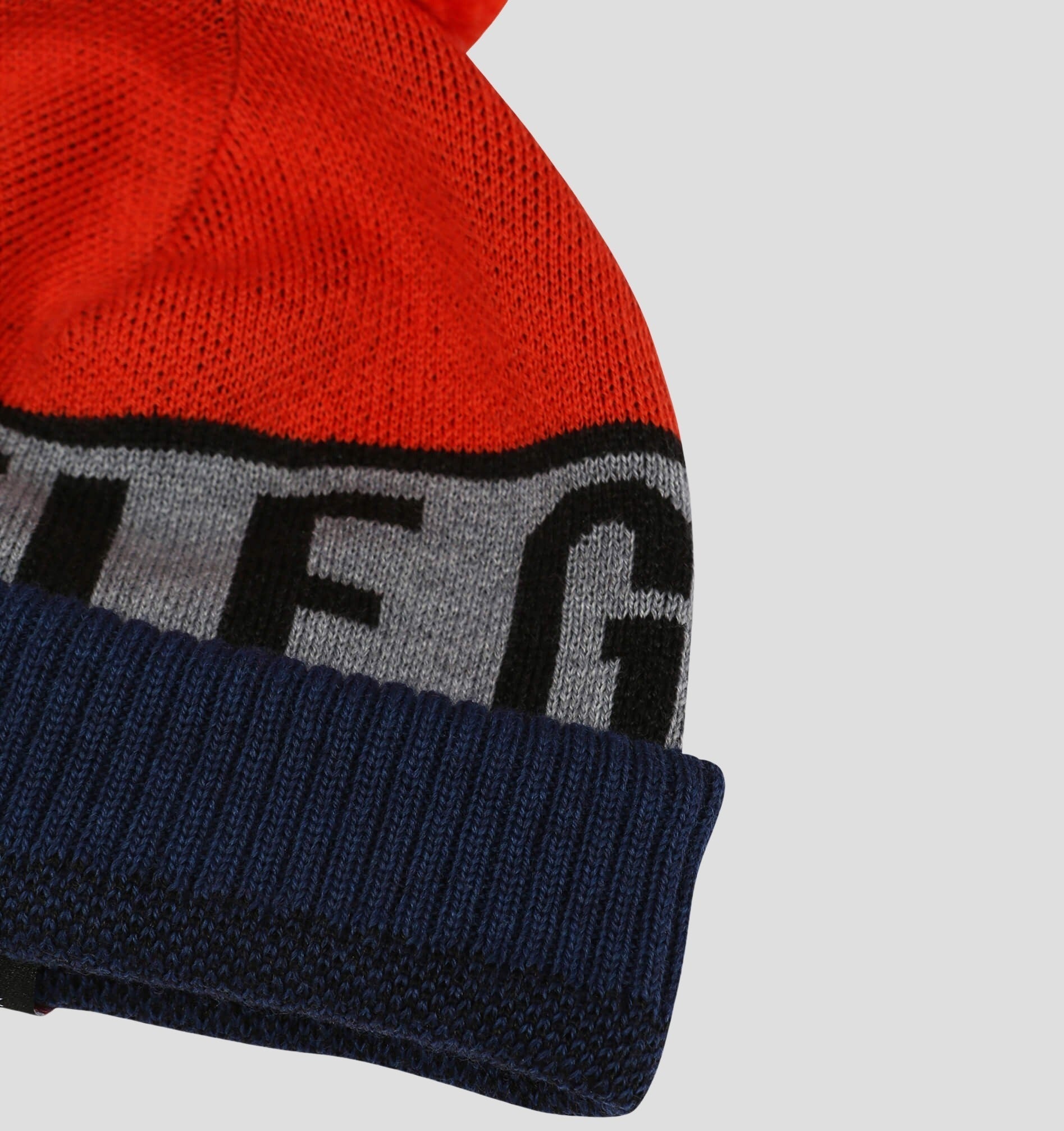 Merino Bobble Hat - Navy Blue / Forest Green / One Size