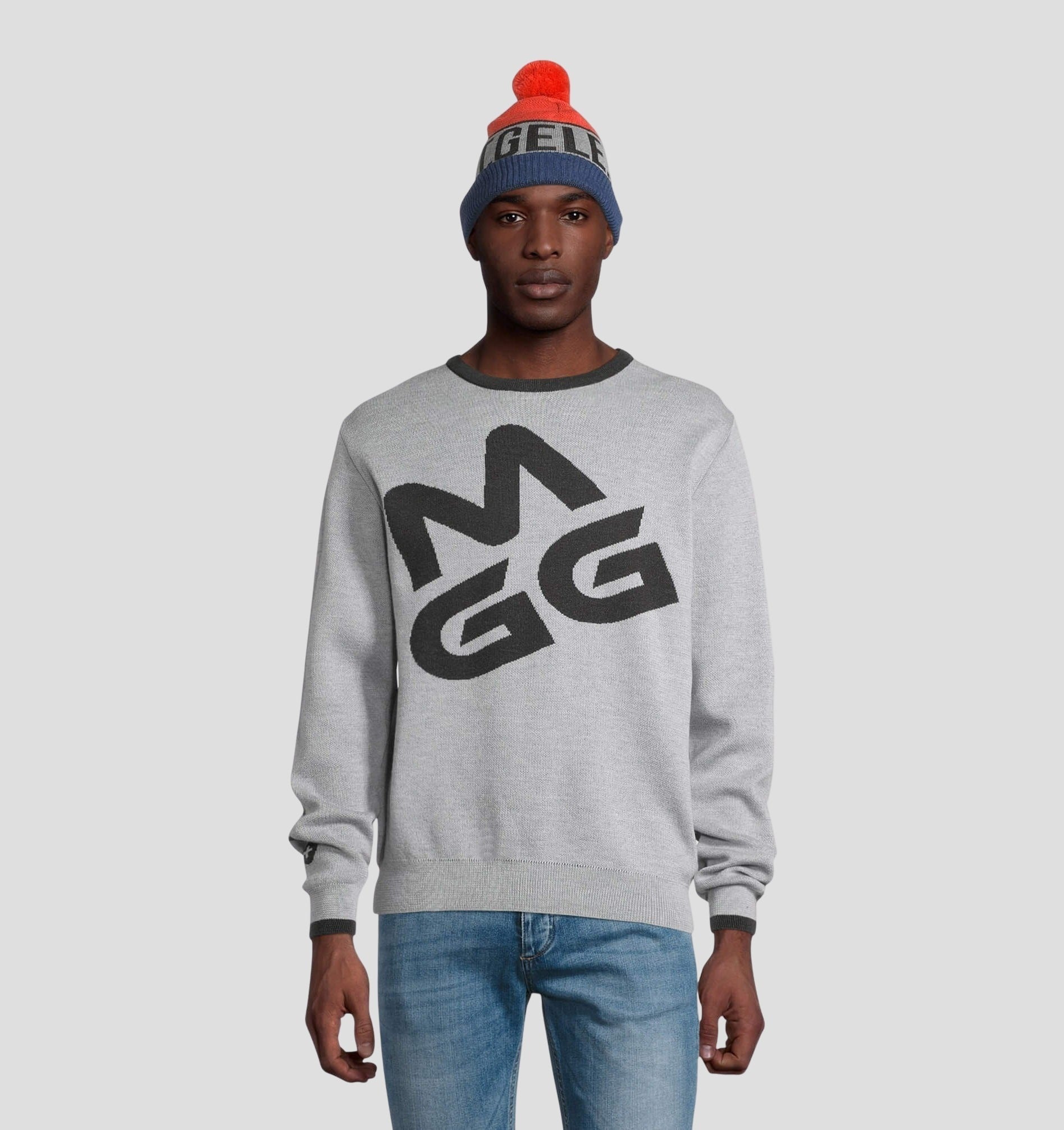 Merino Bobble Hat - Navy Blue / Forest Green / One Size