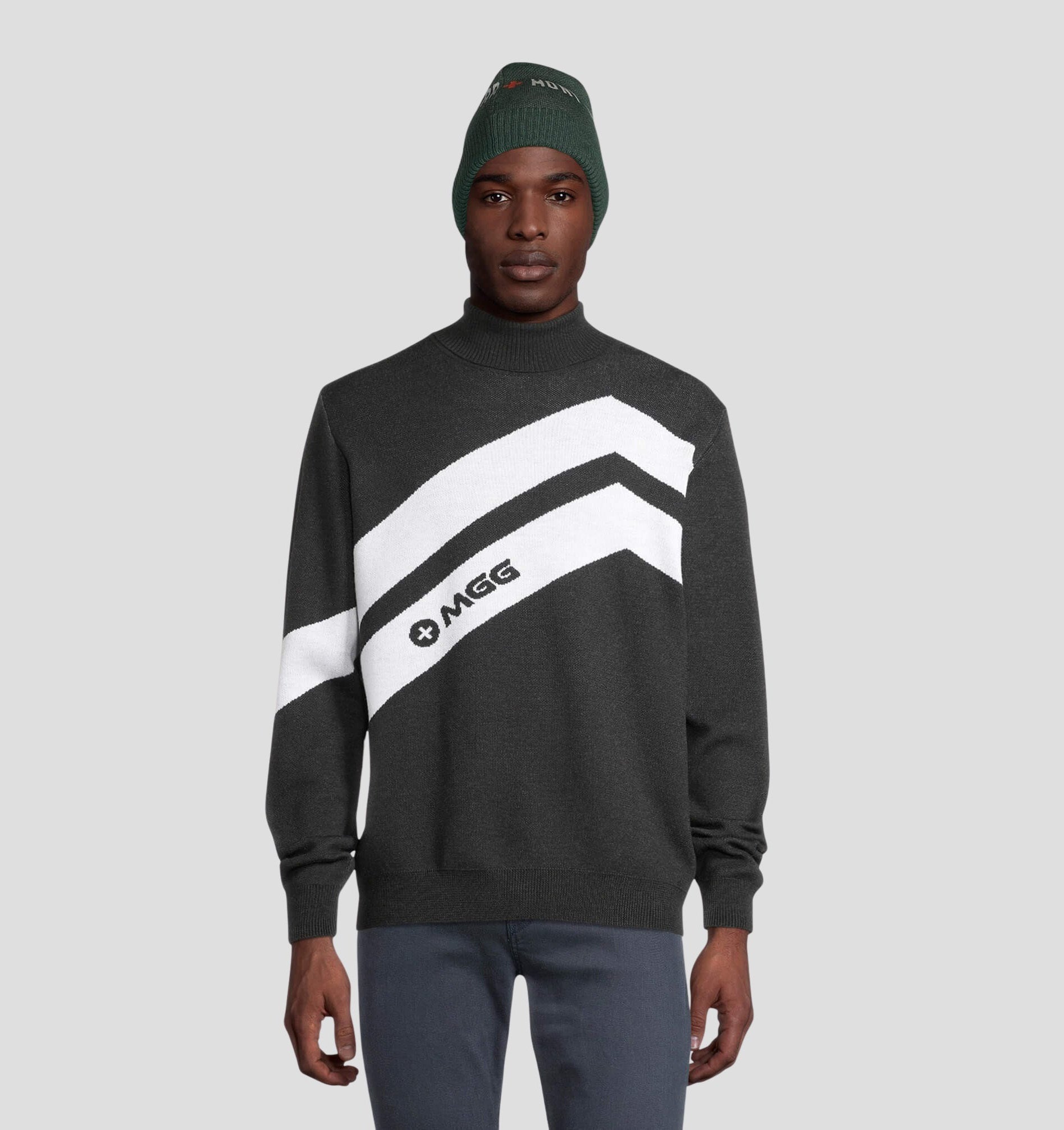 Merino Cuffed Beanie - Onyx Black / Snow White / One Size