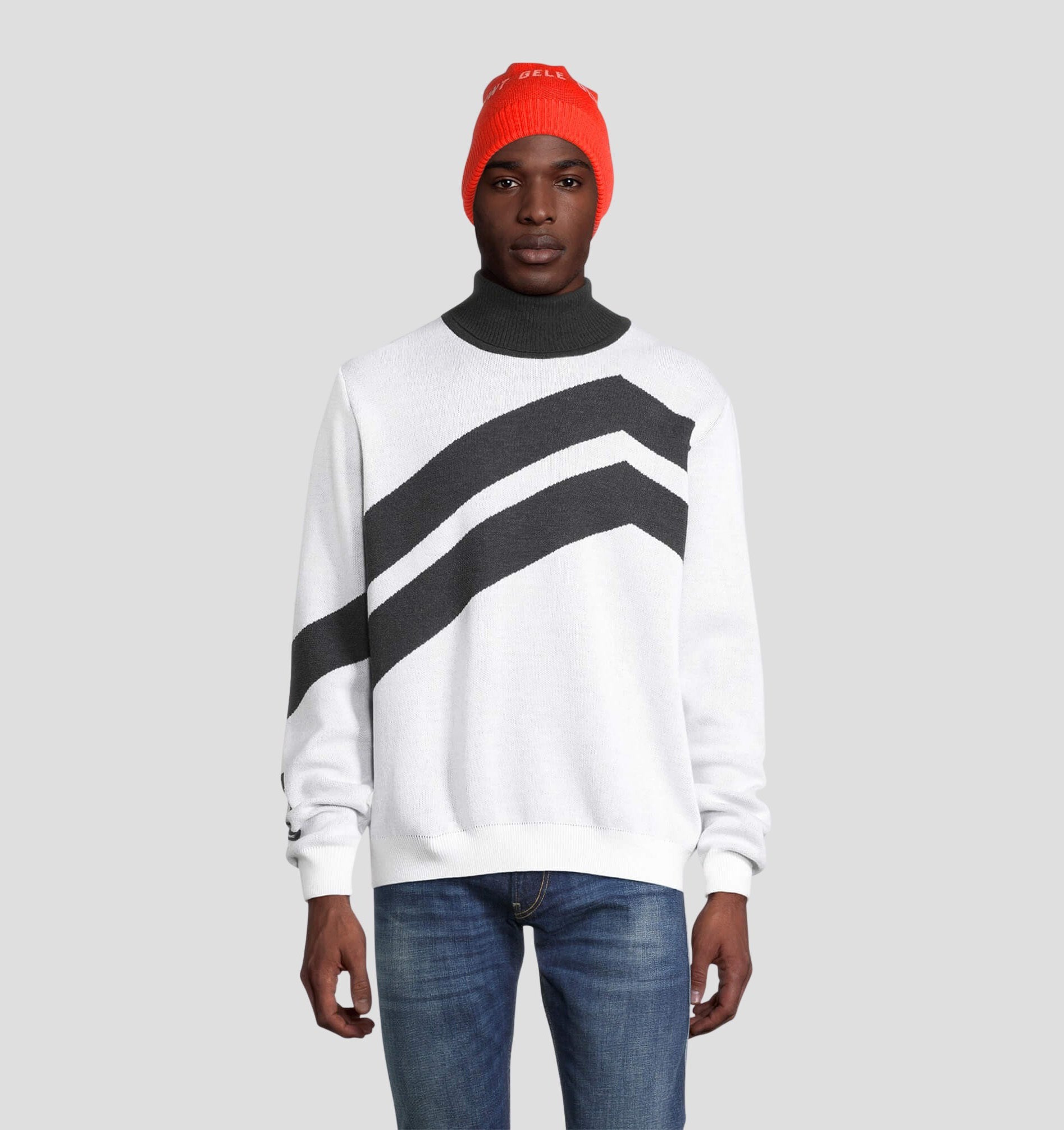 Merino Cuffed Beanie - Onyx Black / Snow White / One Size