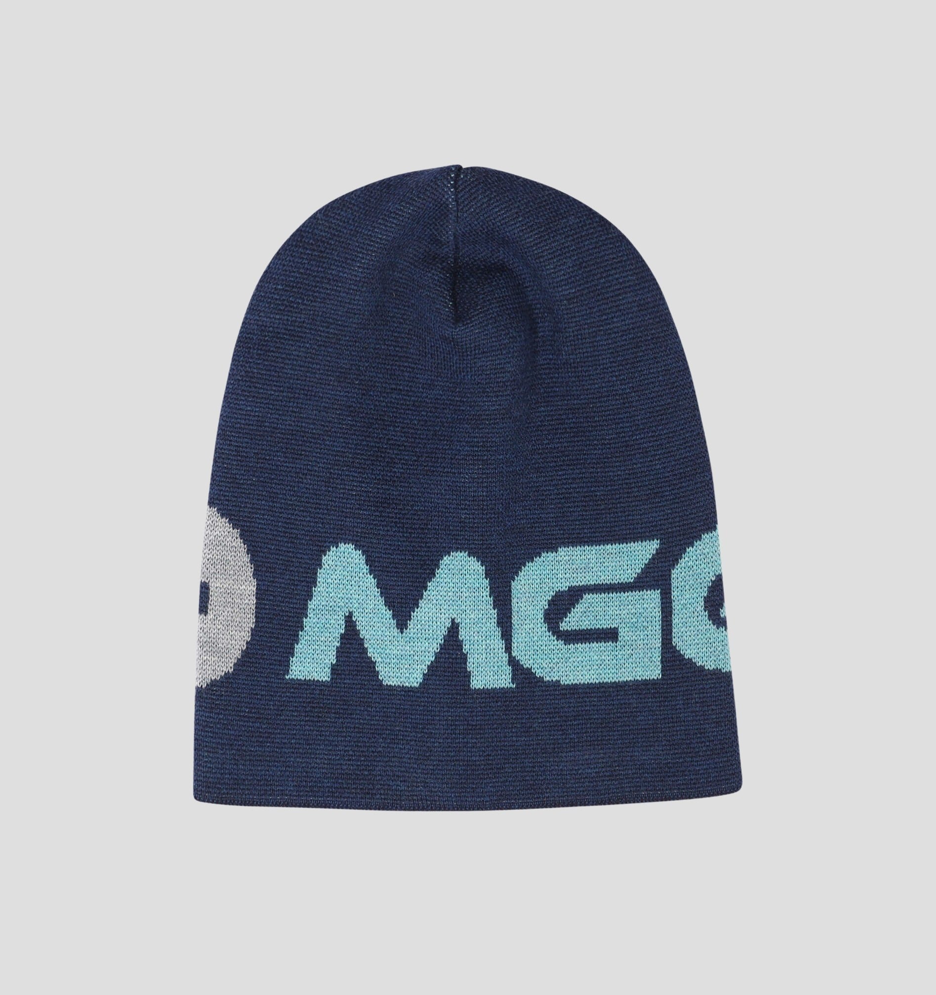 Merino Cuffless Beanie - Navy Blue / Stone Grey / One Size