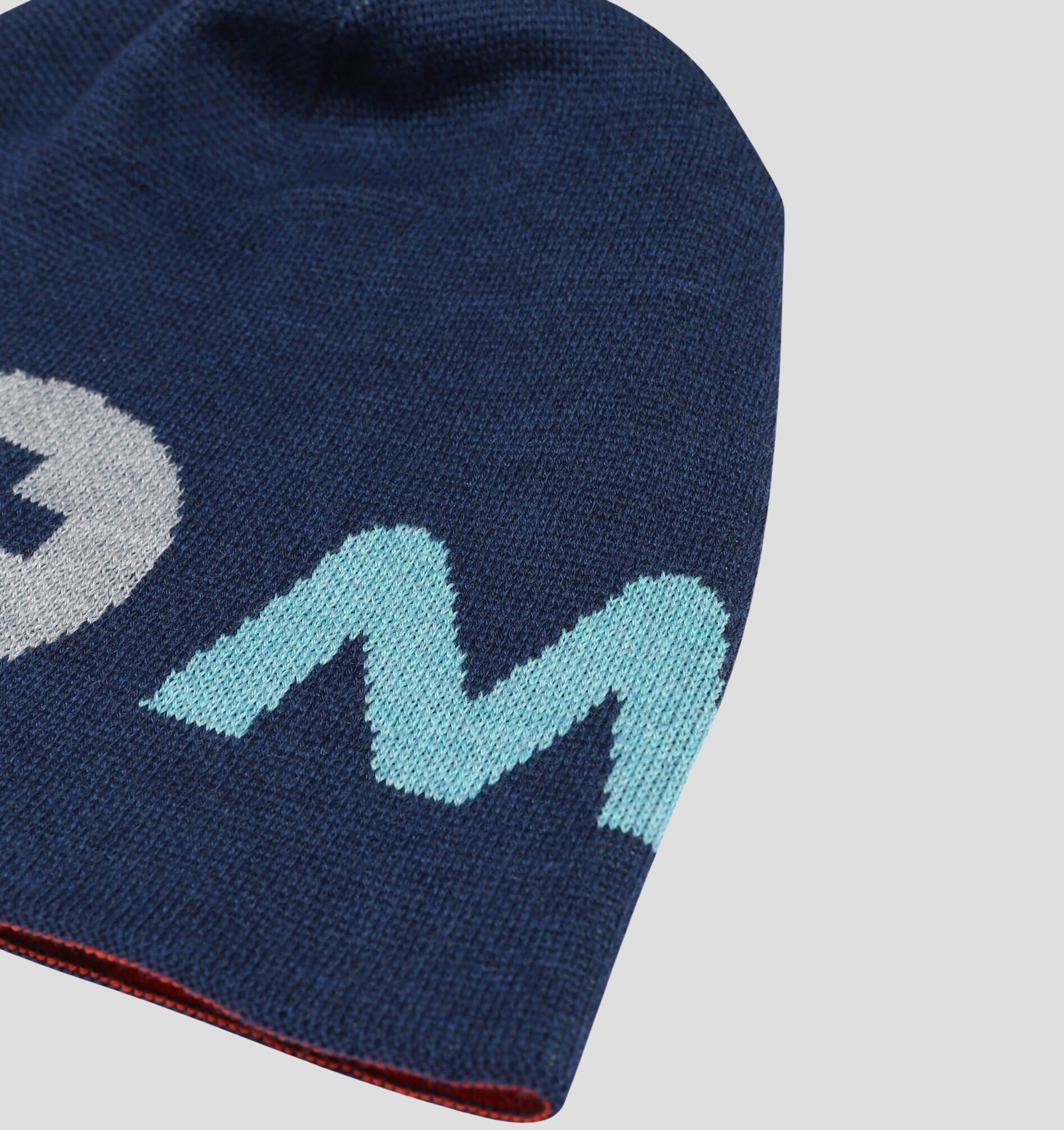Merino Cuffless Beanie - Navy Blue / Stone Grey / One Size