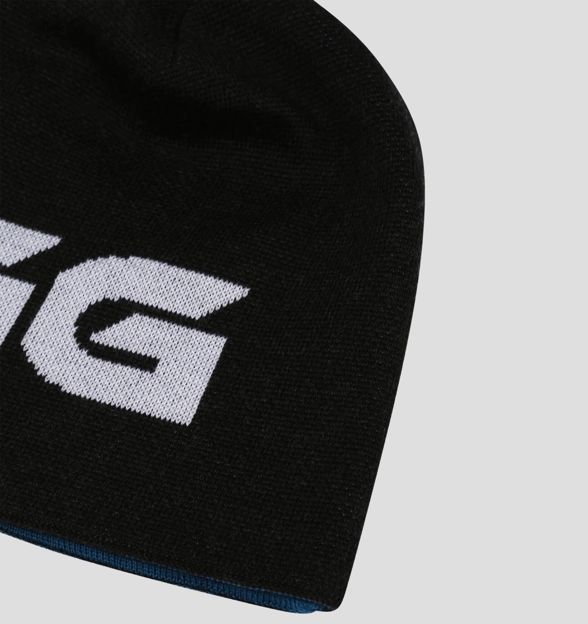 Merino Cuffless Beanie - Navy Blue / Stone Grey / One Size