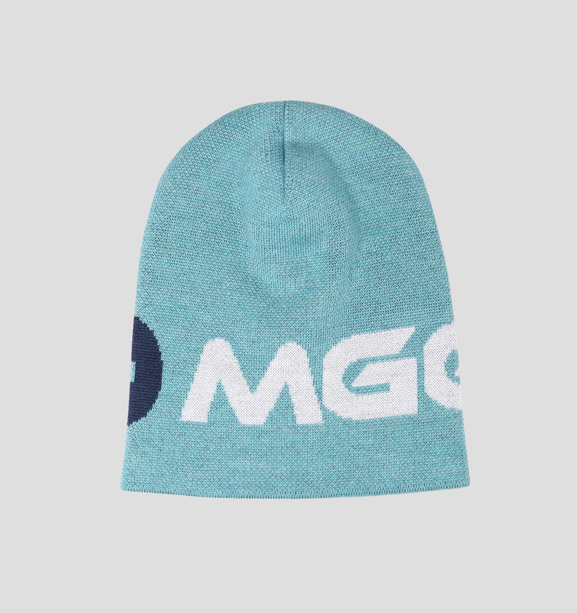 Merino Cuffless Beanie - Navy Blue / Stone Grey / One Size