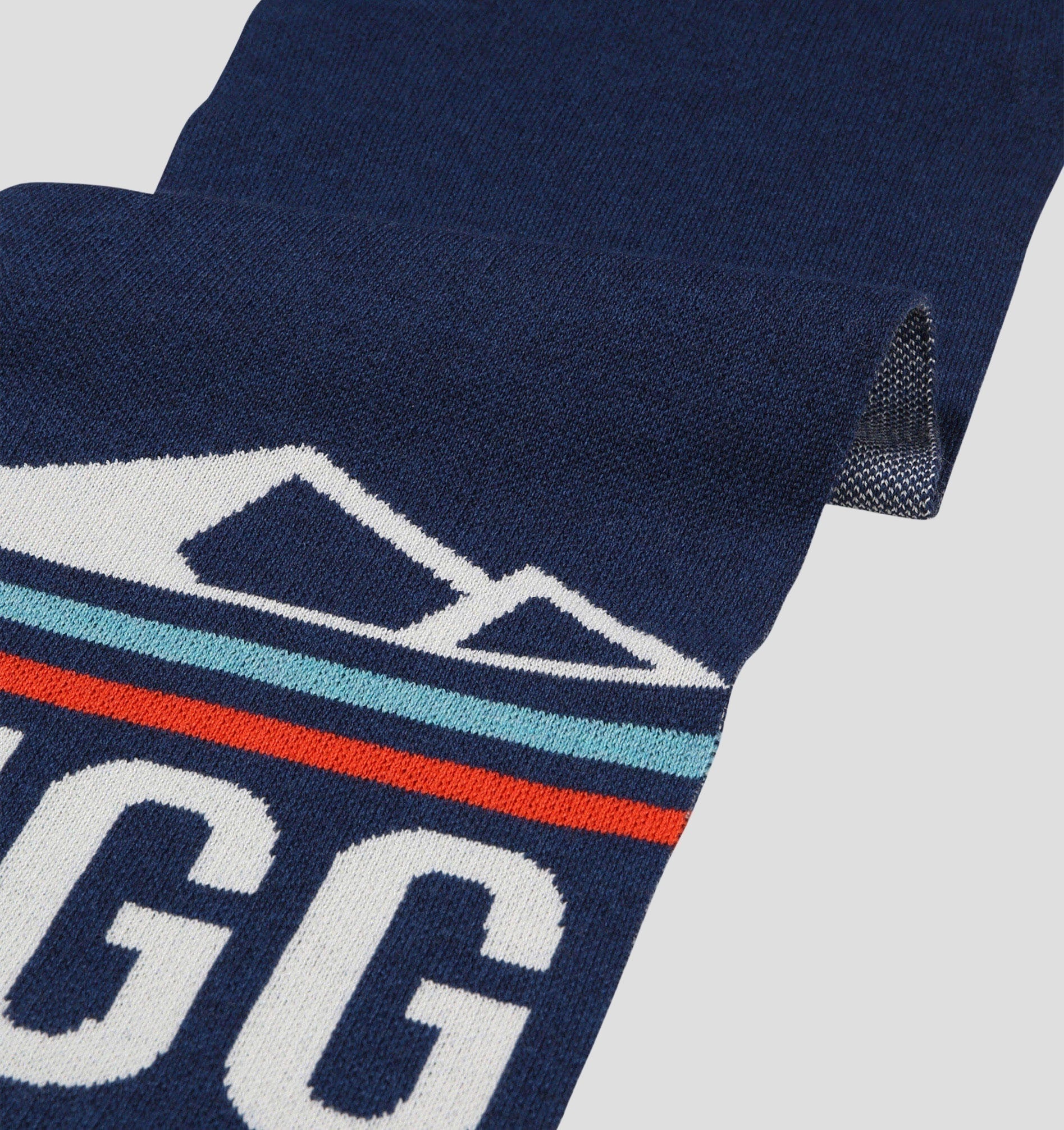 Merino Classic Scarf (160cm x 24cm) - Stone Grey / Fire Red / 160cm x 24cm