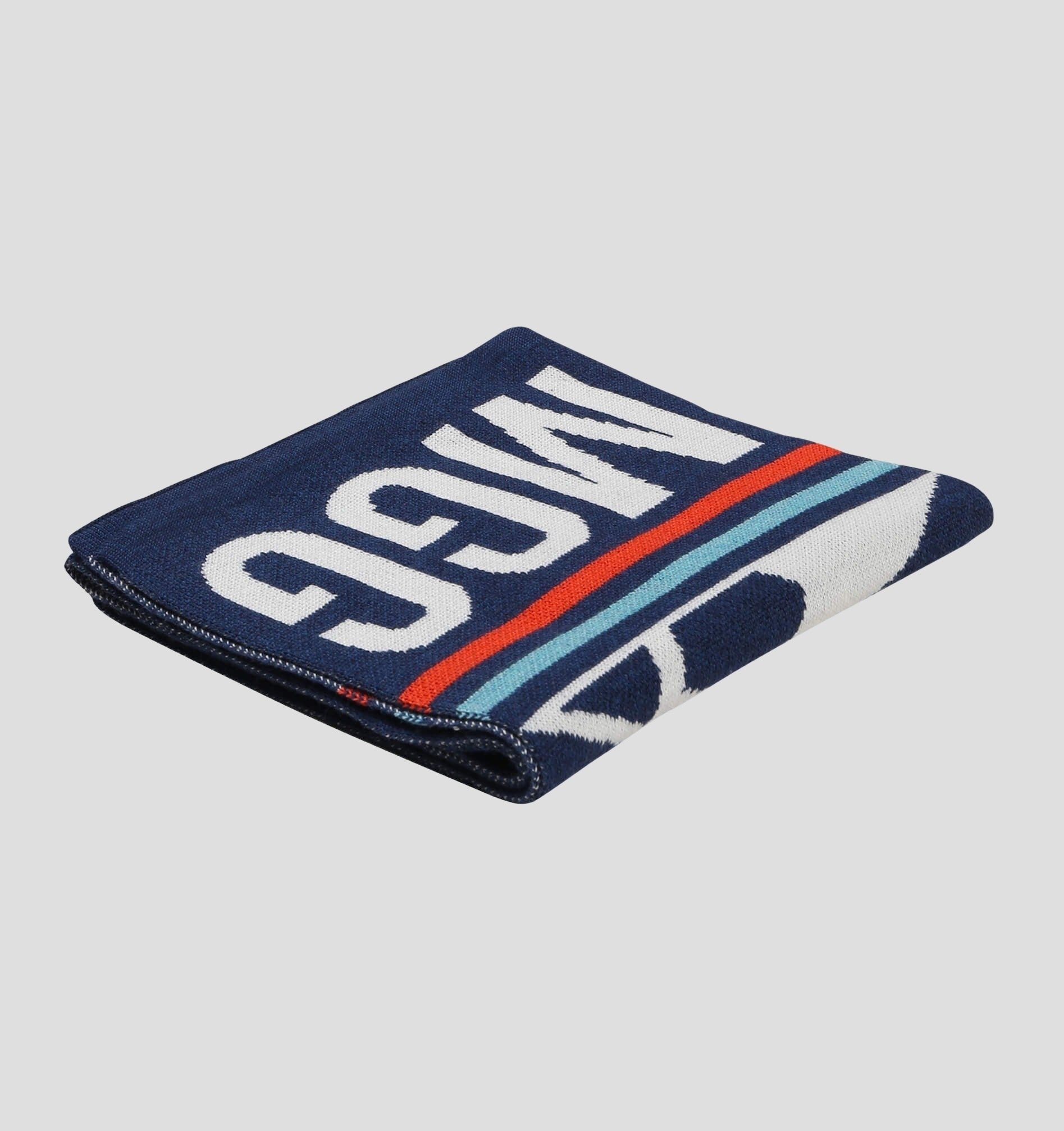 Merino Classic Scarf (160cm x 24cm) - Stone Grey / Fire Red / 160cm x 24cm