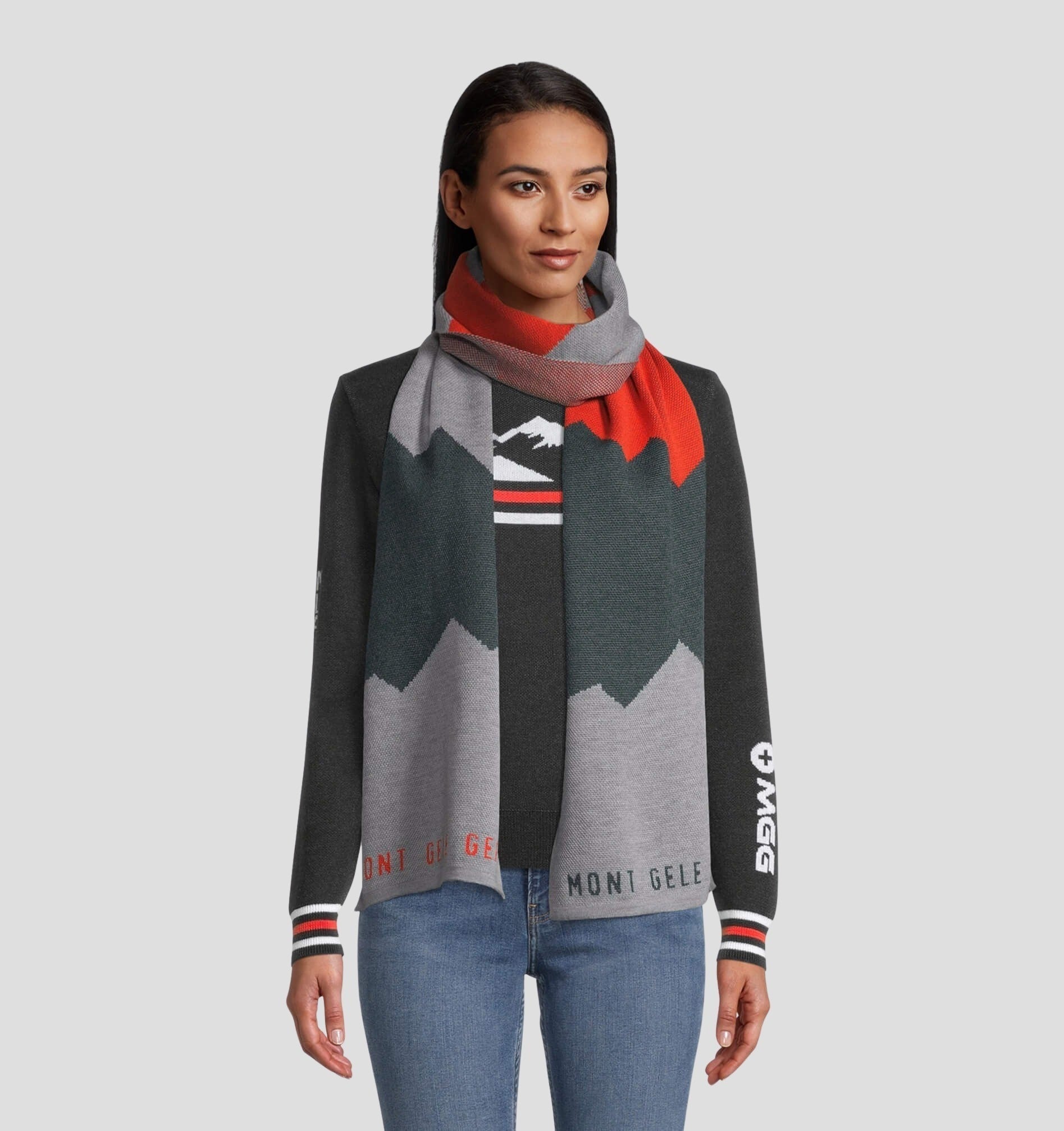 Merino Oversize Scarf (220cm x 32cm) - Navy Blue / Ocean Blue / 220cm x 32cm