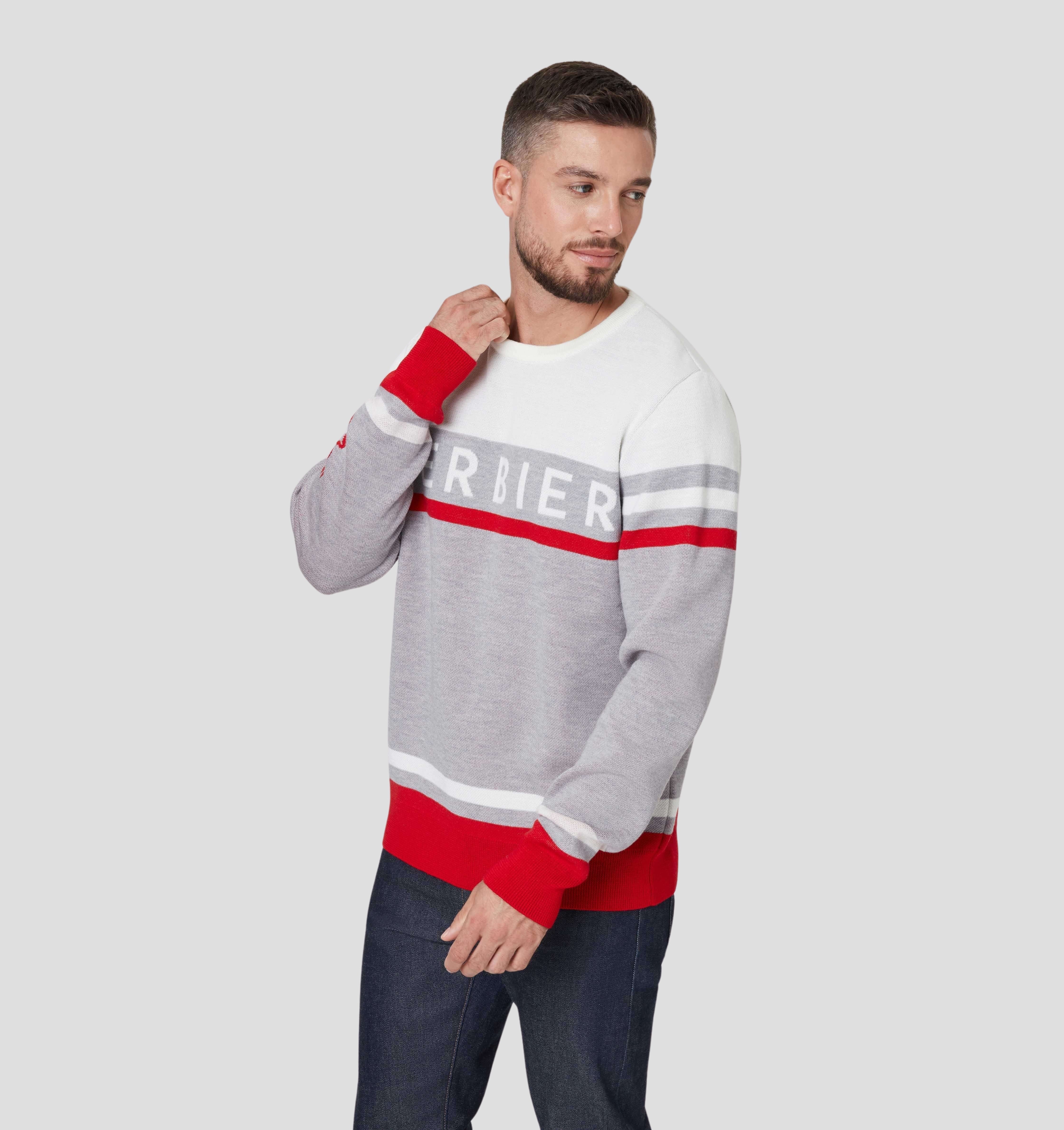 Verbier Merino Sweater - Steel Grey / Snow White / S