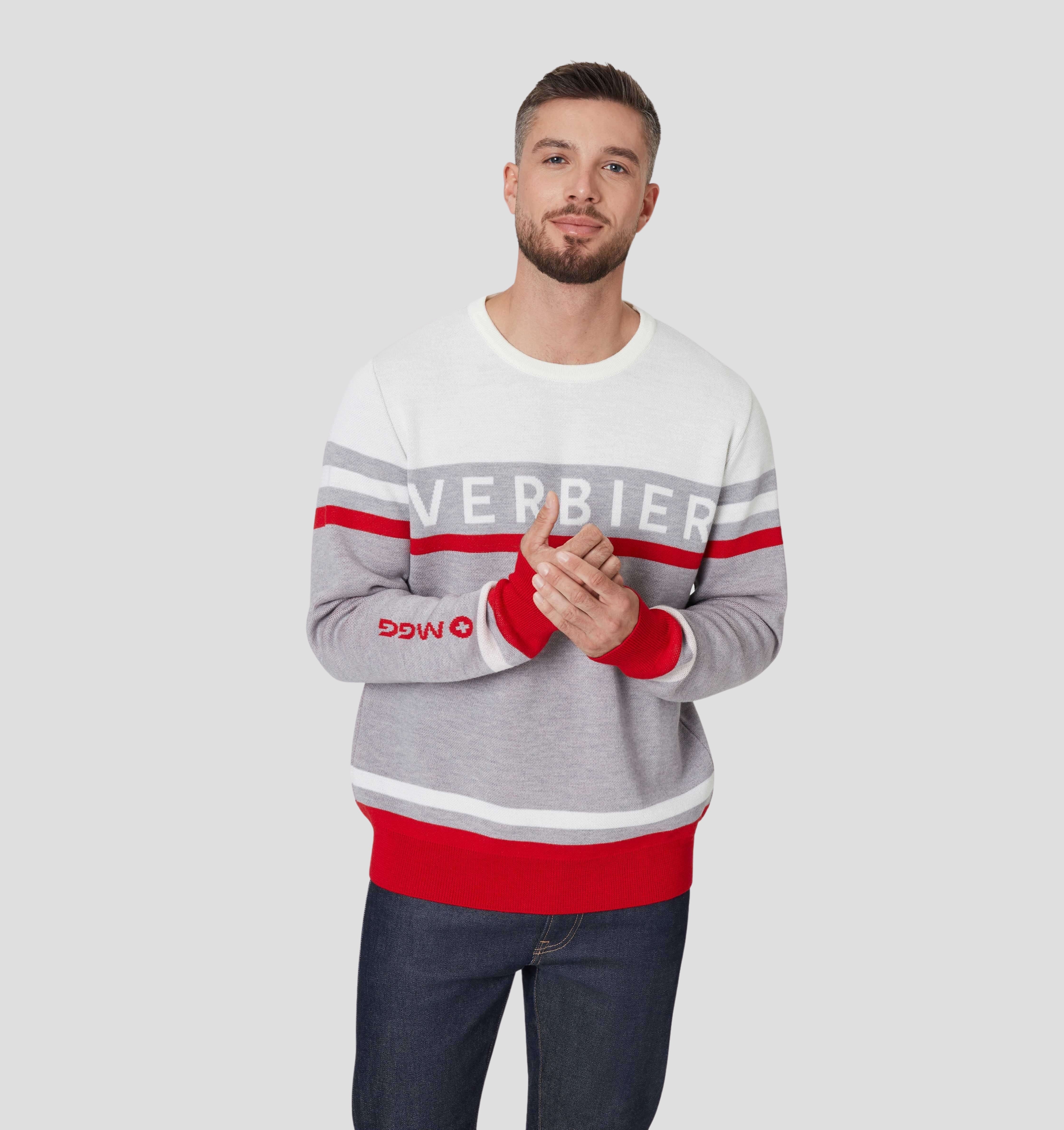 Verbier Merino Sweater - Steel Grey / Snow White / S