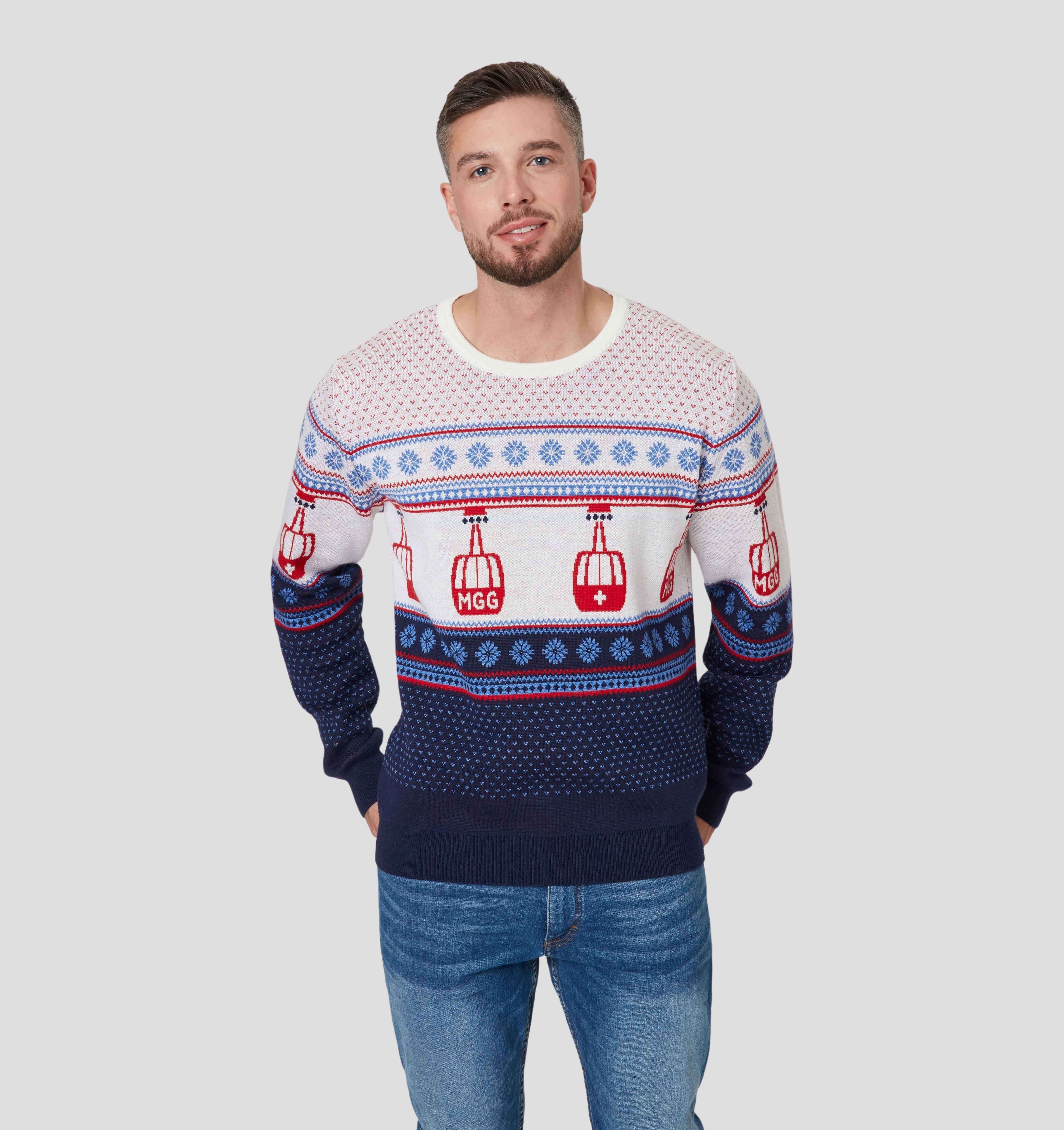 Gondola Merino Sweater - Navy Blue / Snow White / S