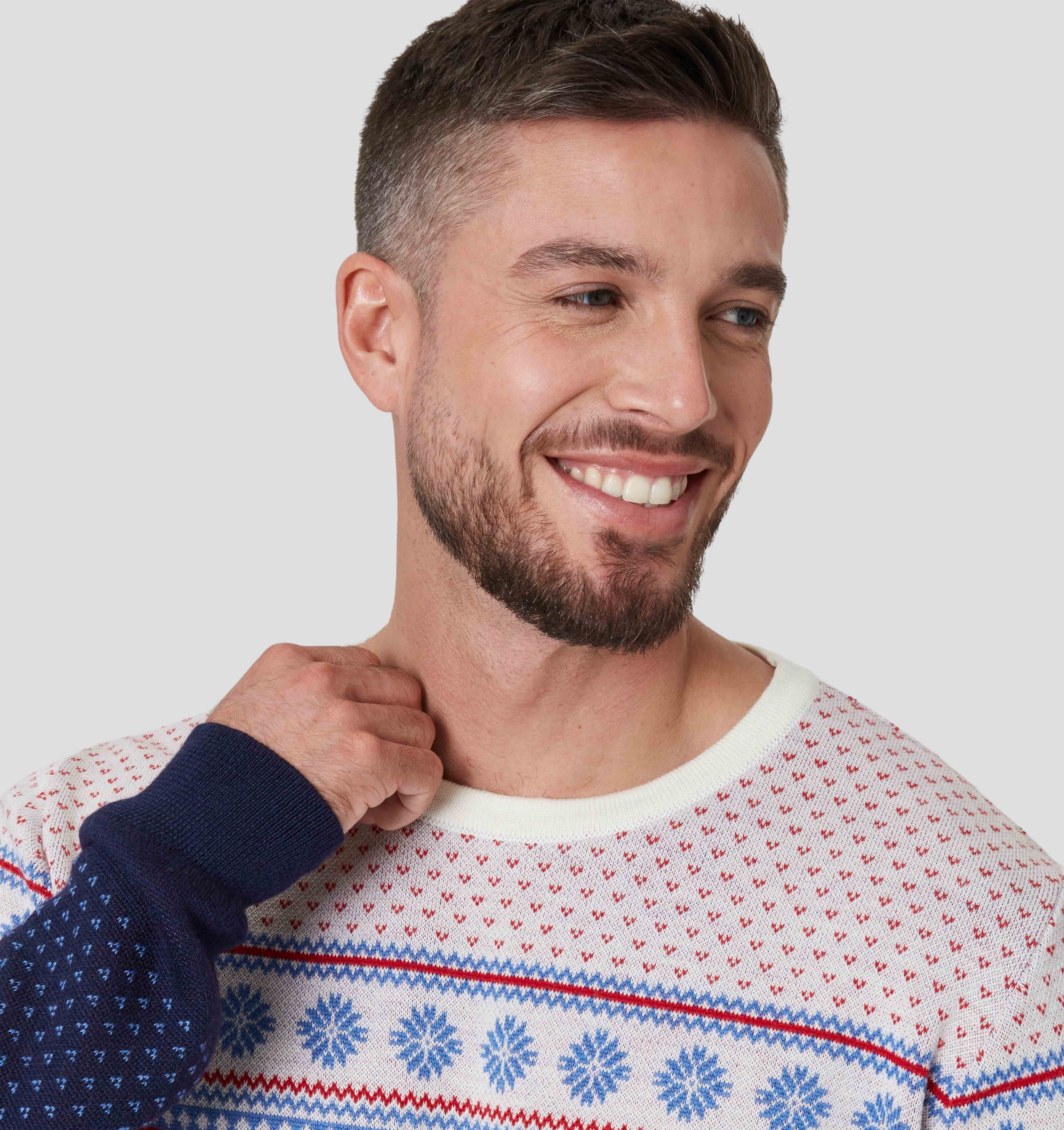 Gondola Merino Sweater - Navy Blue / Snow White / S