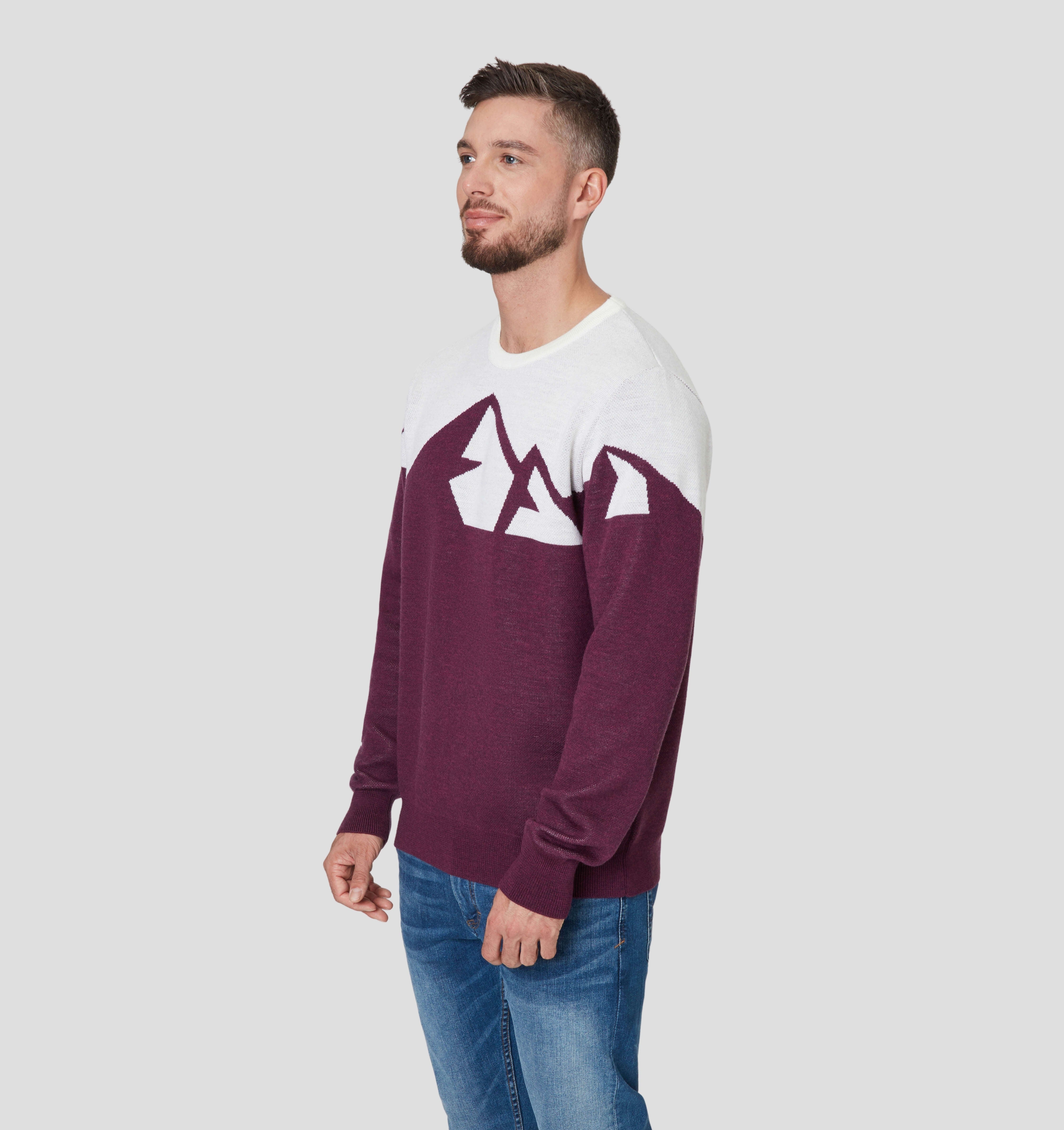 Panorama Merino Sweater - Merlot Red / S
