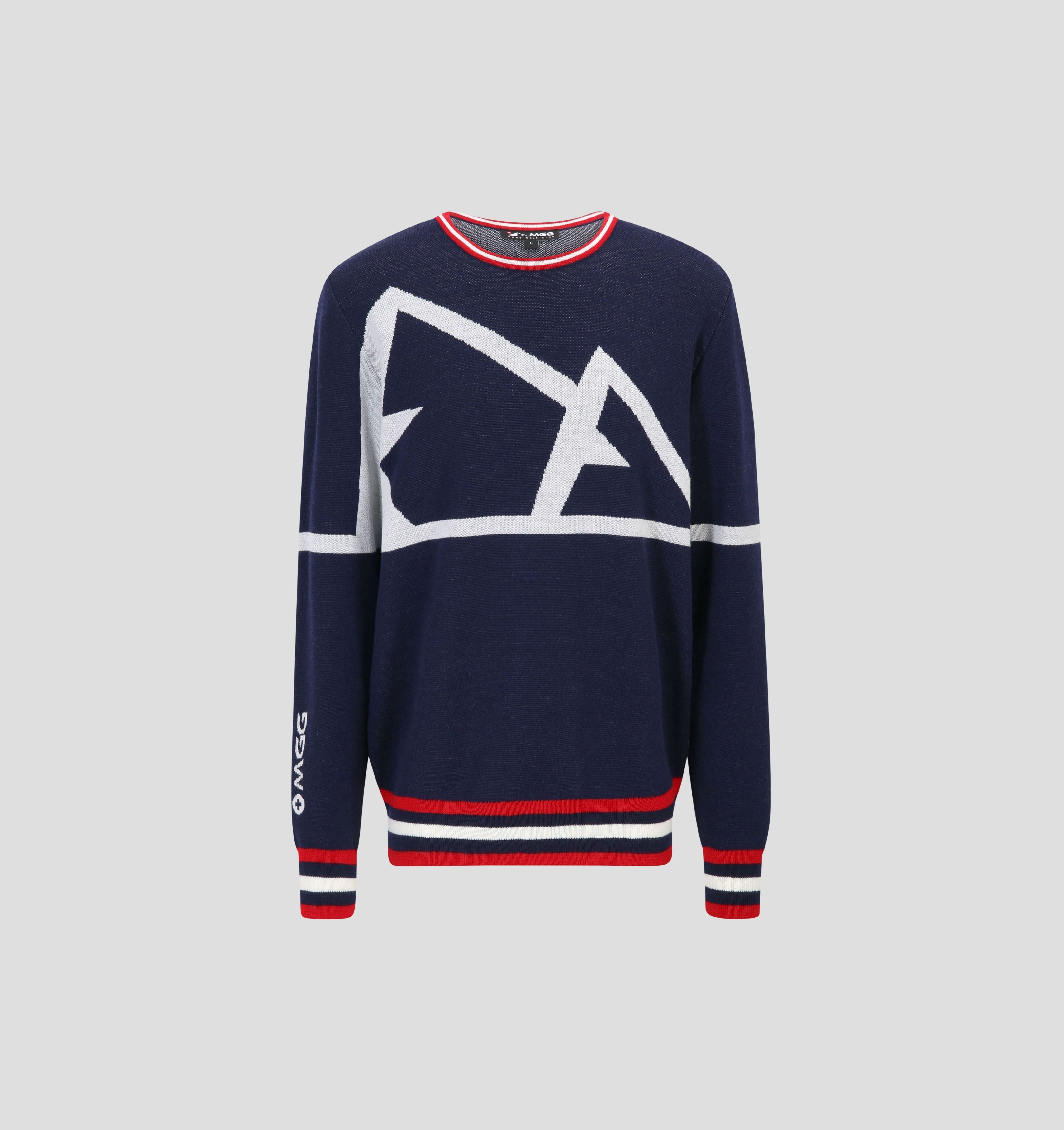 Summit Merino Sweater - Navy Blue / Snow White / S
