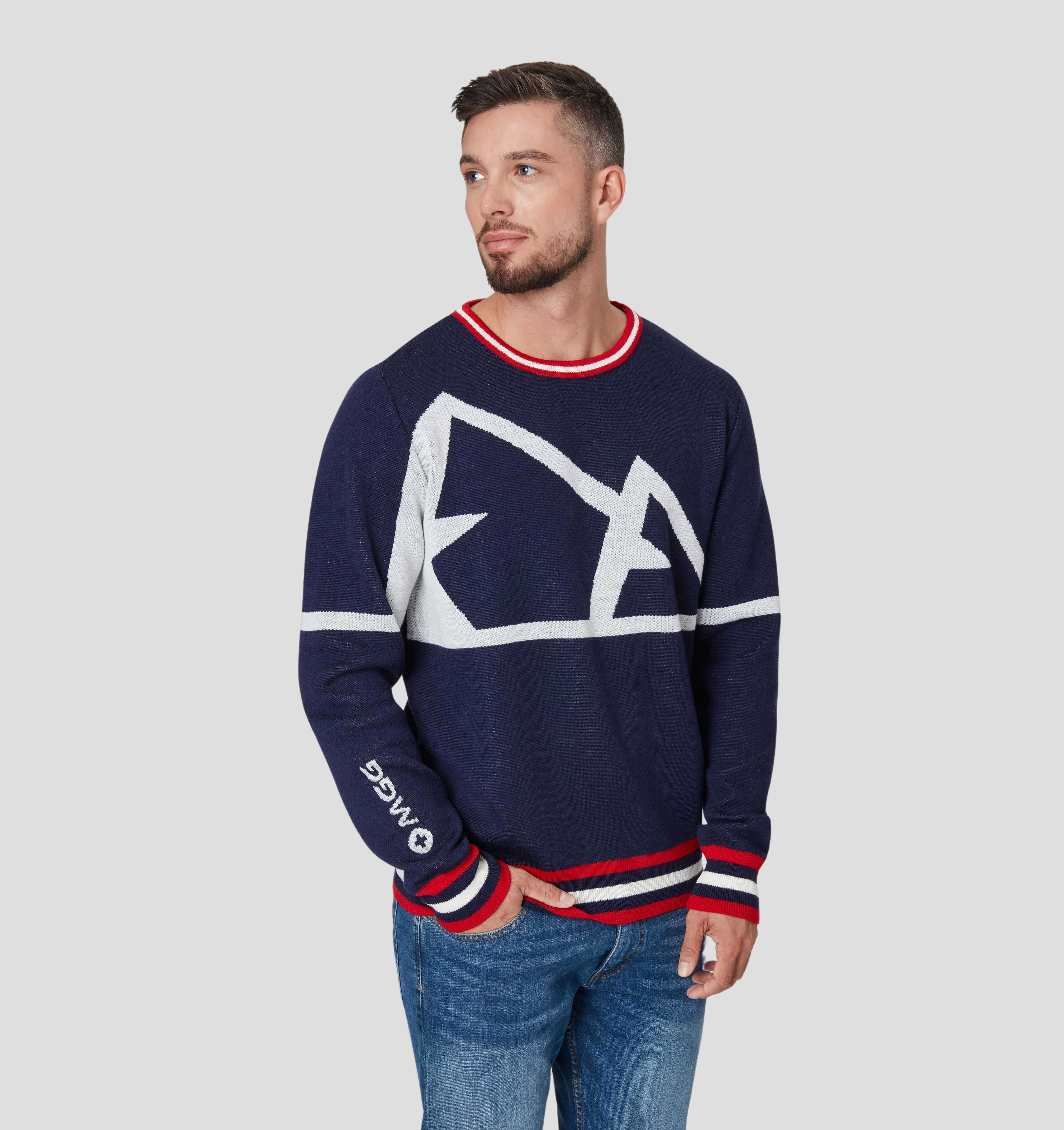 Summit Merino Sweater - Navy Blue / Snow White / S