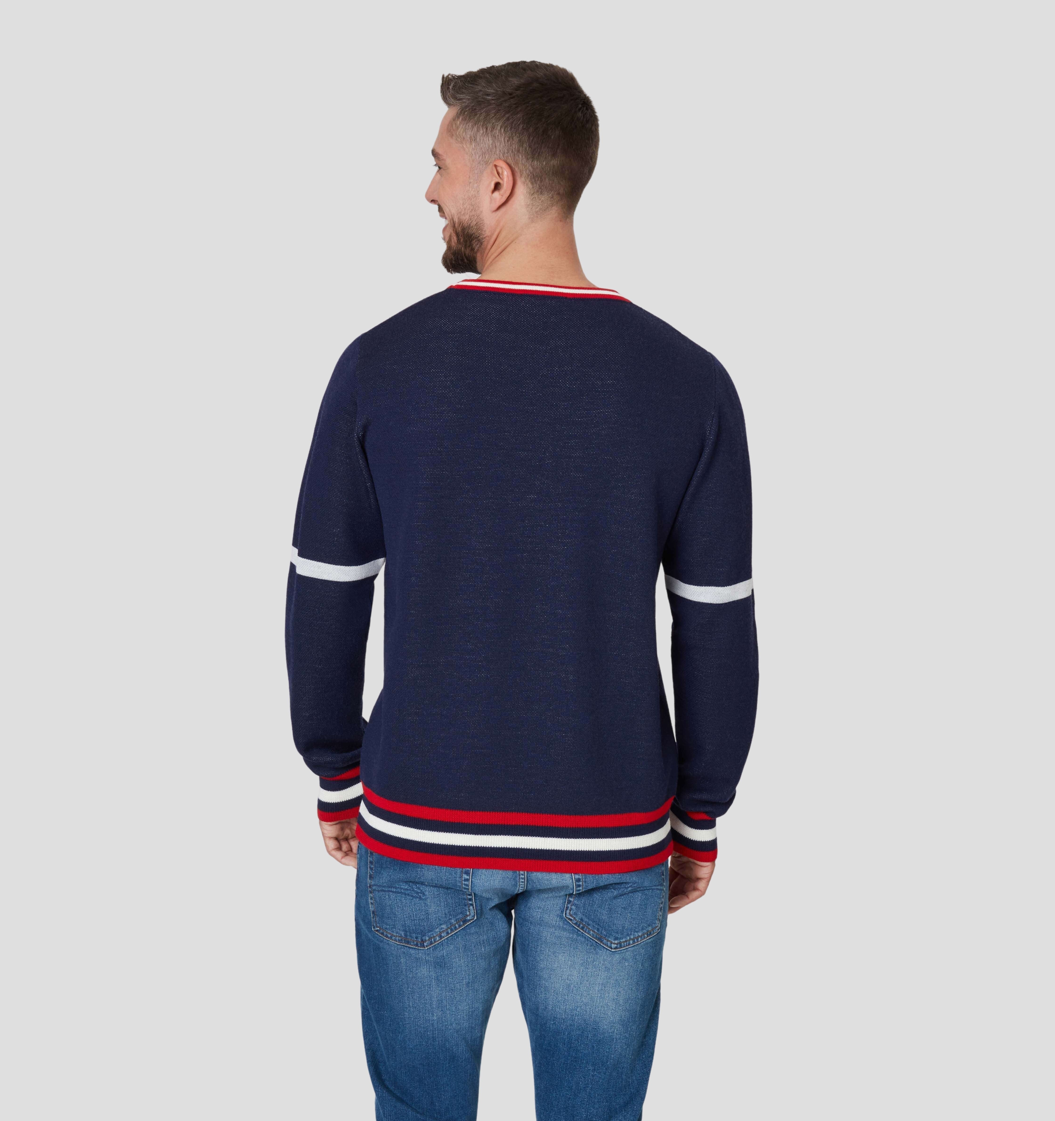 Summit Merino Sweater - Navy Blue / Snow White / S