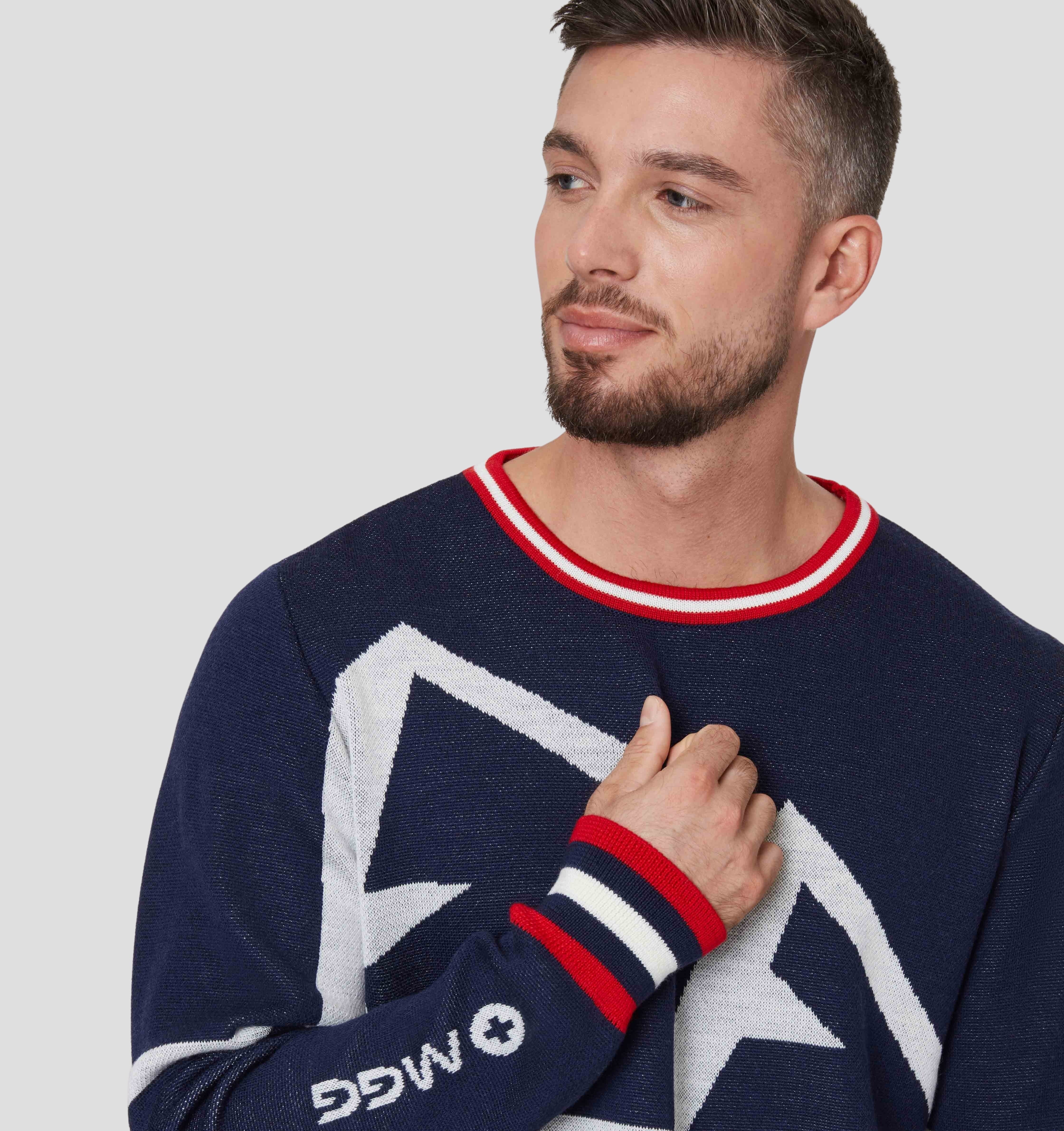 Summit Merino Sweater - Navy Blue / Snow White / S