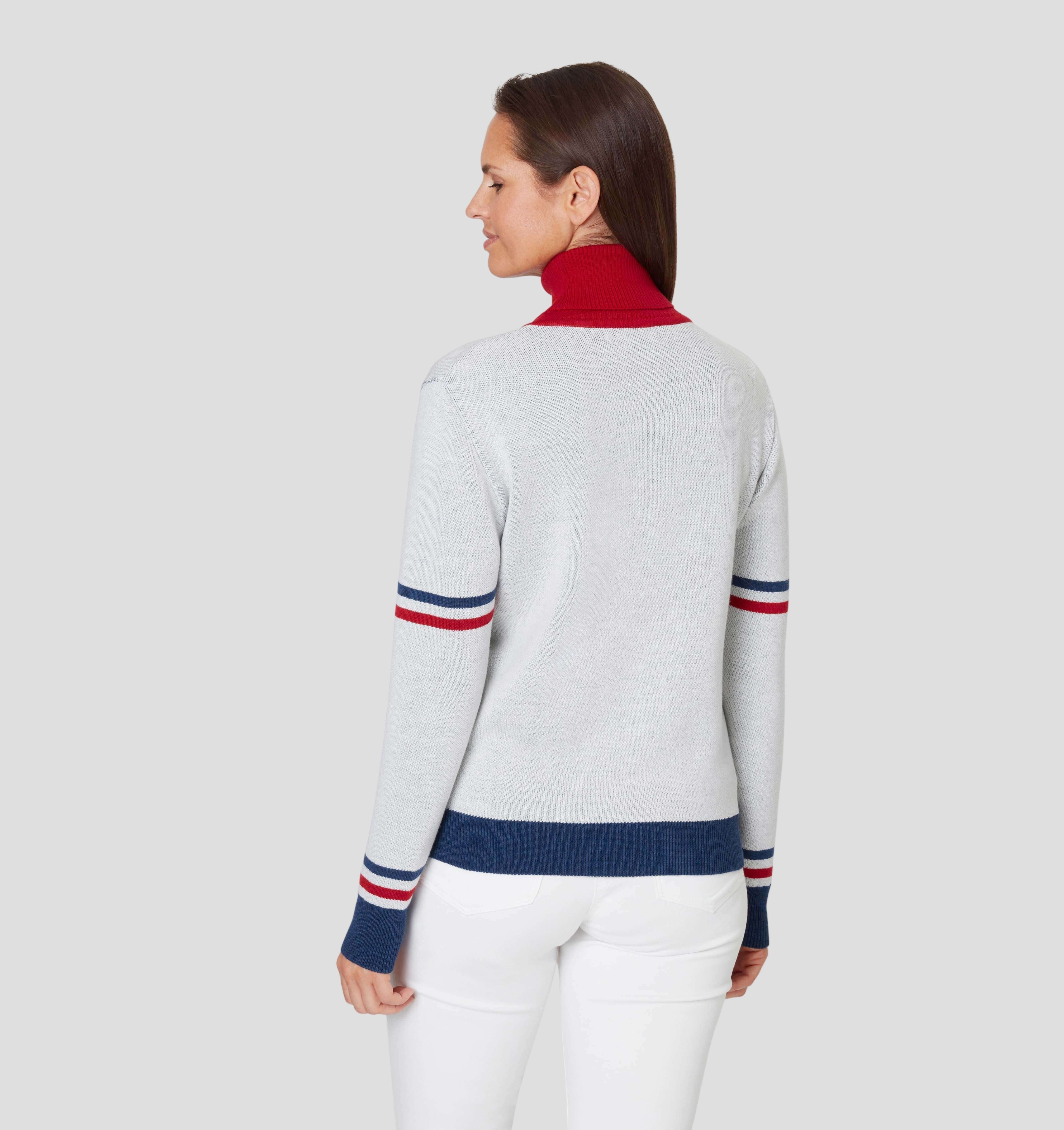 Snowflake Merino Sweater - Frost White / Navy Blue / XS