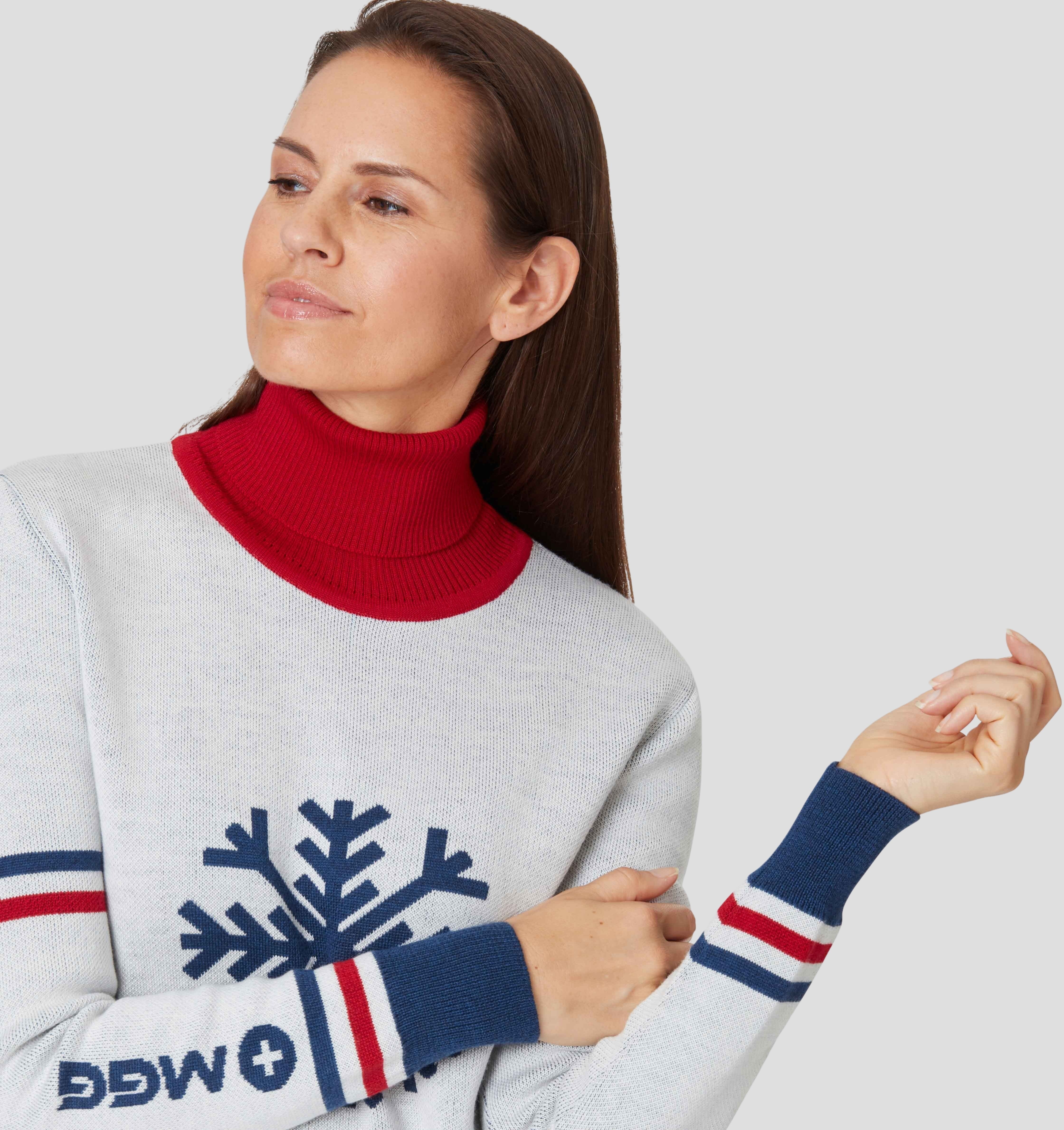 Snowflake Merino Sweater - Frost White / Navy Blue / XS