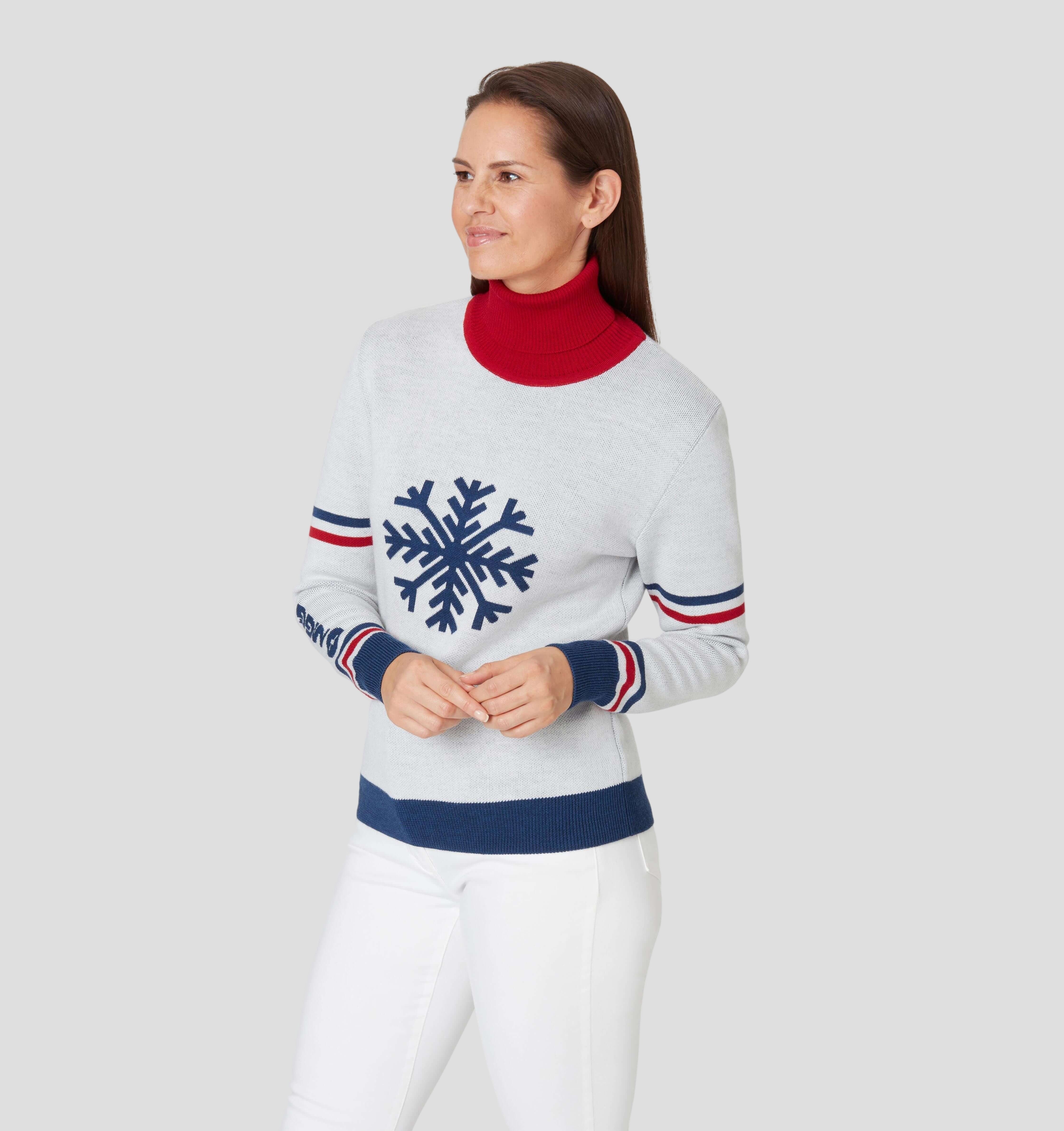 Snowflake Merino Sweater - Frost White / Navy Blue / XS
