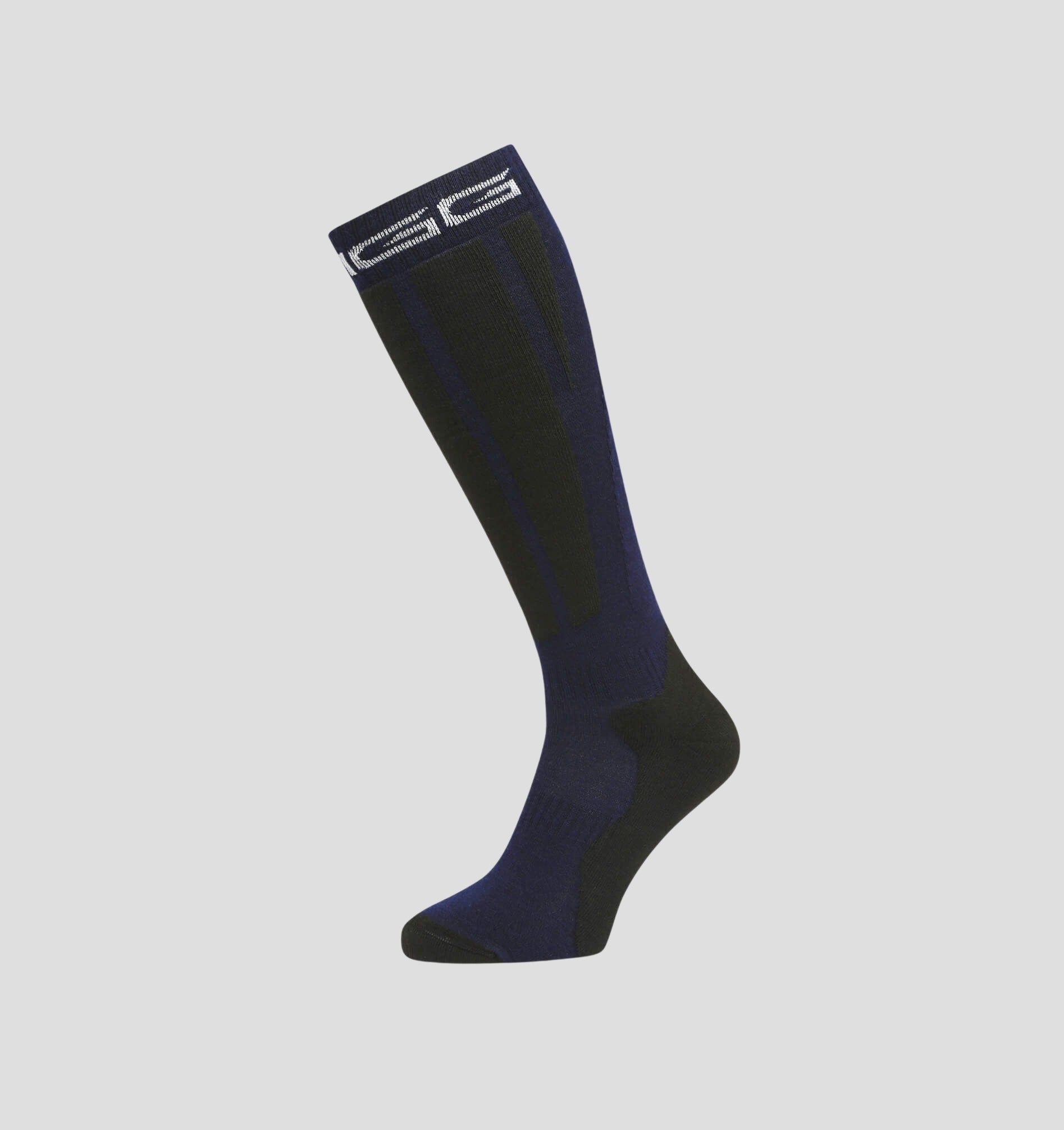 Technical Ski Socks (45% Merino) - Stone Grey / Onyx Black / S