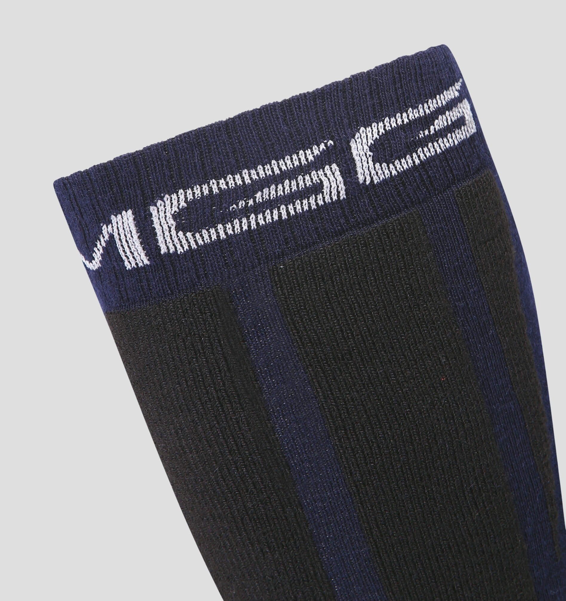 Technical Ski Socks (45% Merino) - Stone Grey / Onyx Black / S