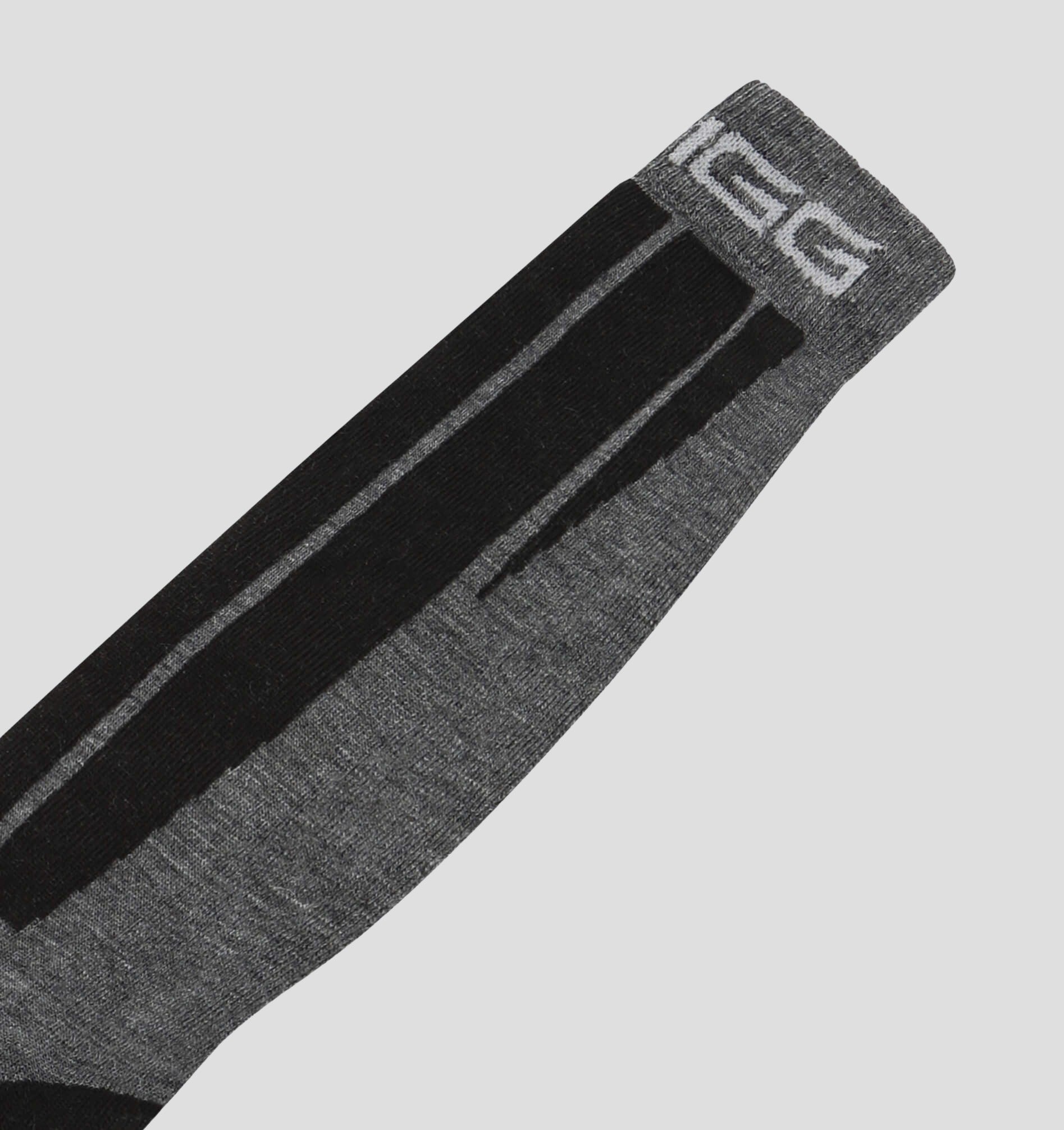 Technical Ski Socks (45% Merino) - Stone Grey / Onyx Black / S