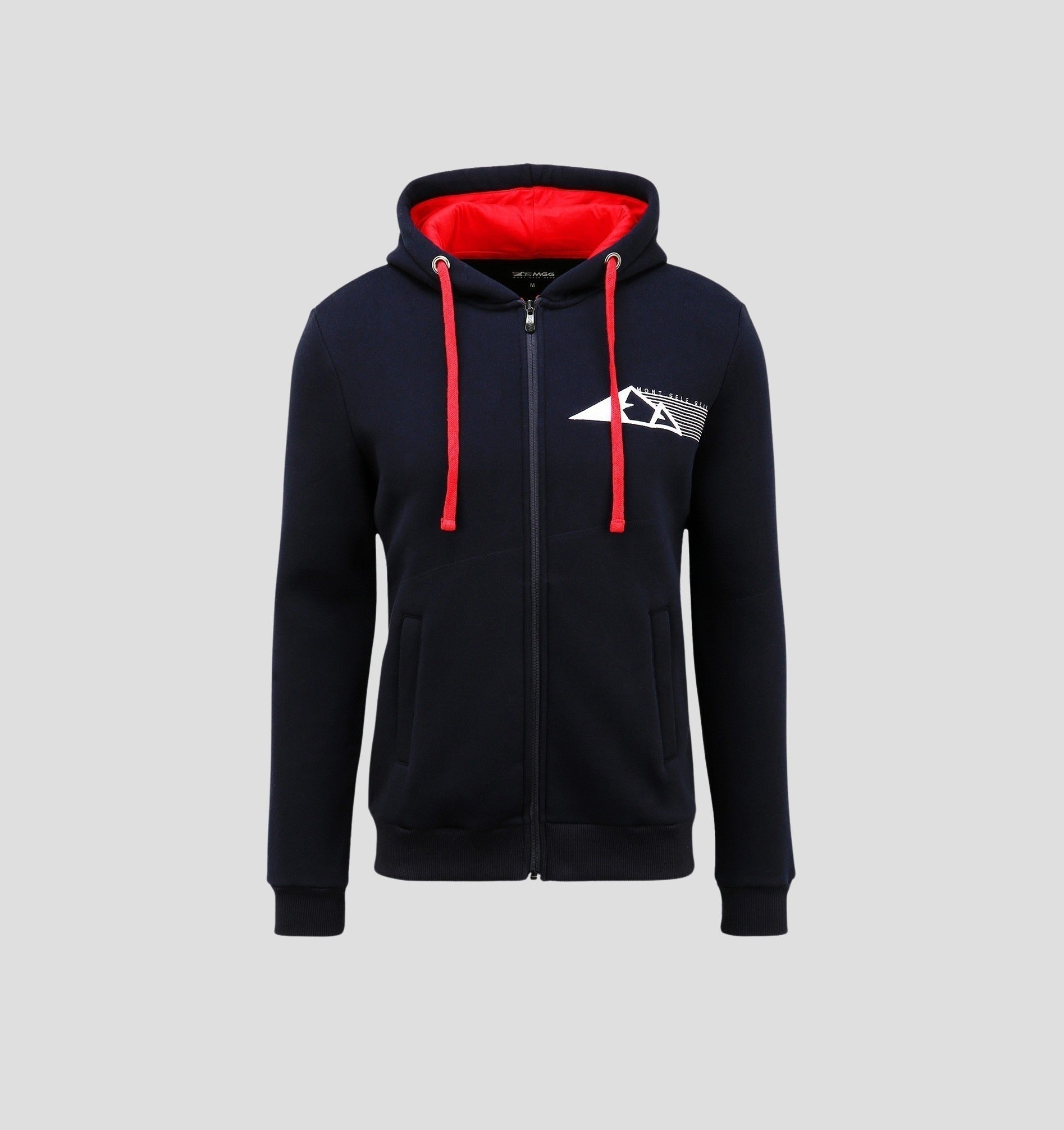 Cotton Zip Hoodie - Navy Blue / S