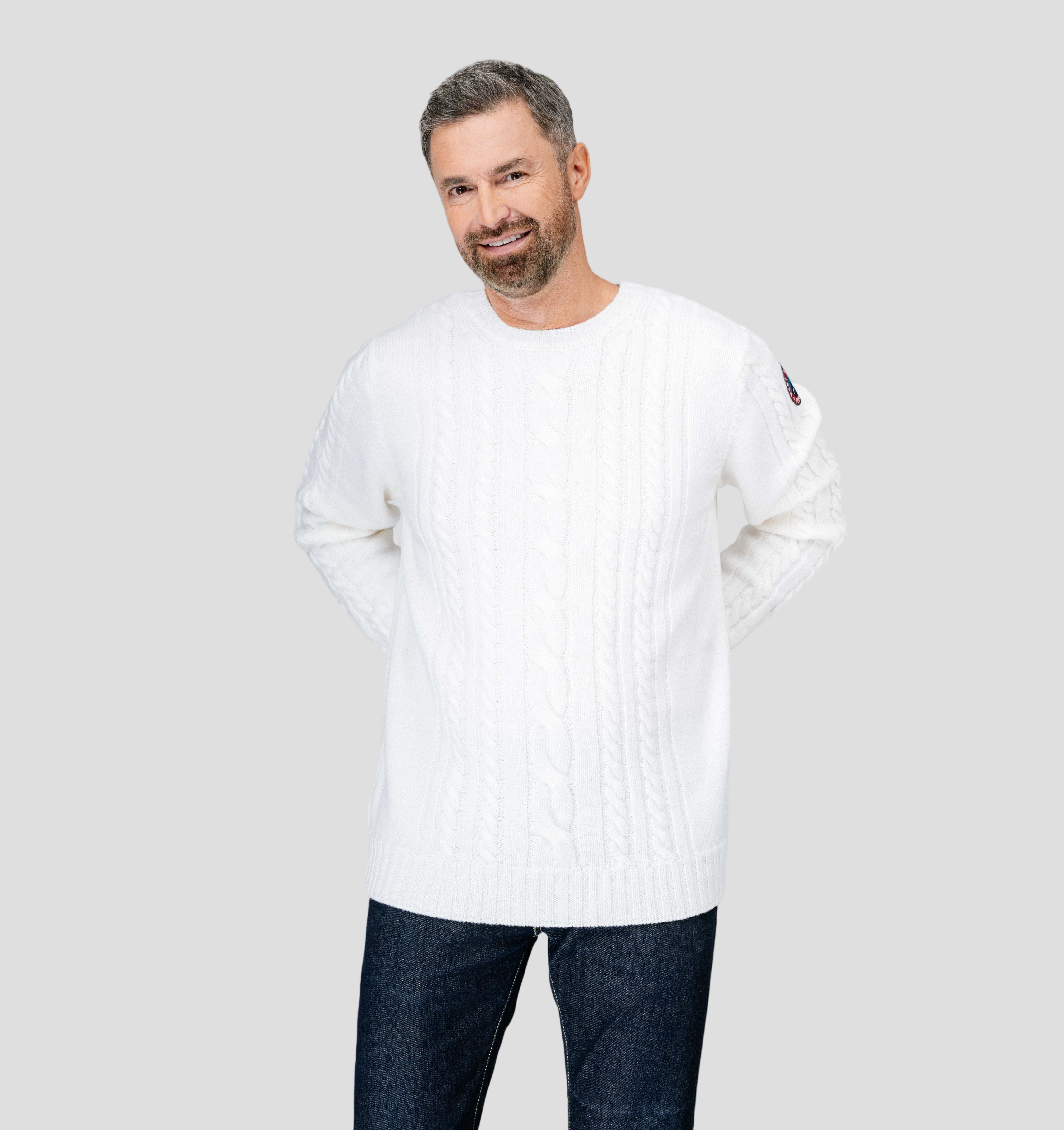 Cable Knit Merino Sweater - Cream White / S