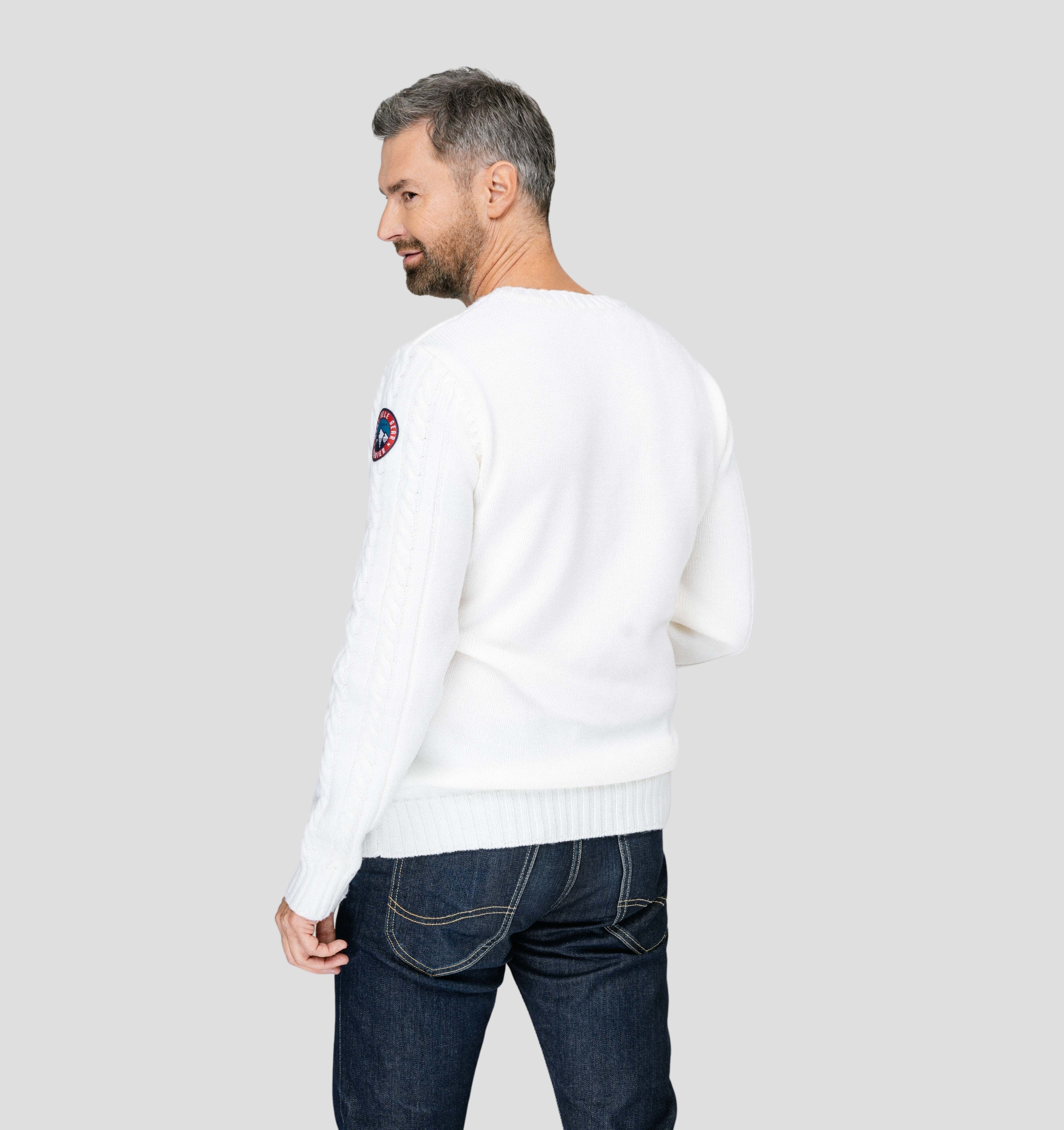 Cable Knit Merino Sweater - Cream White / S