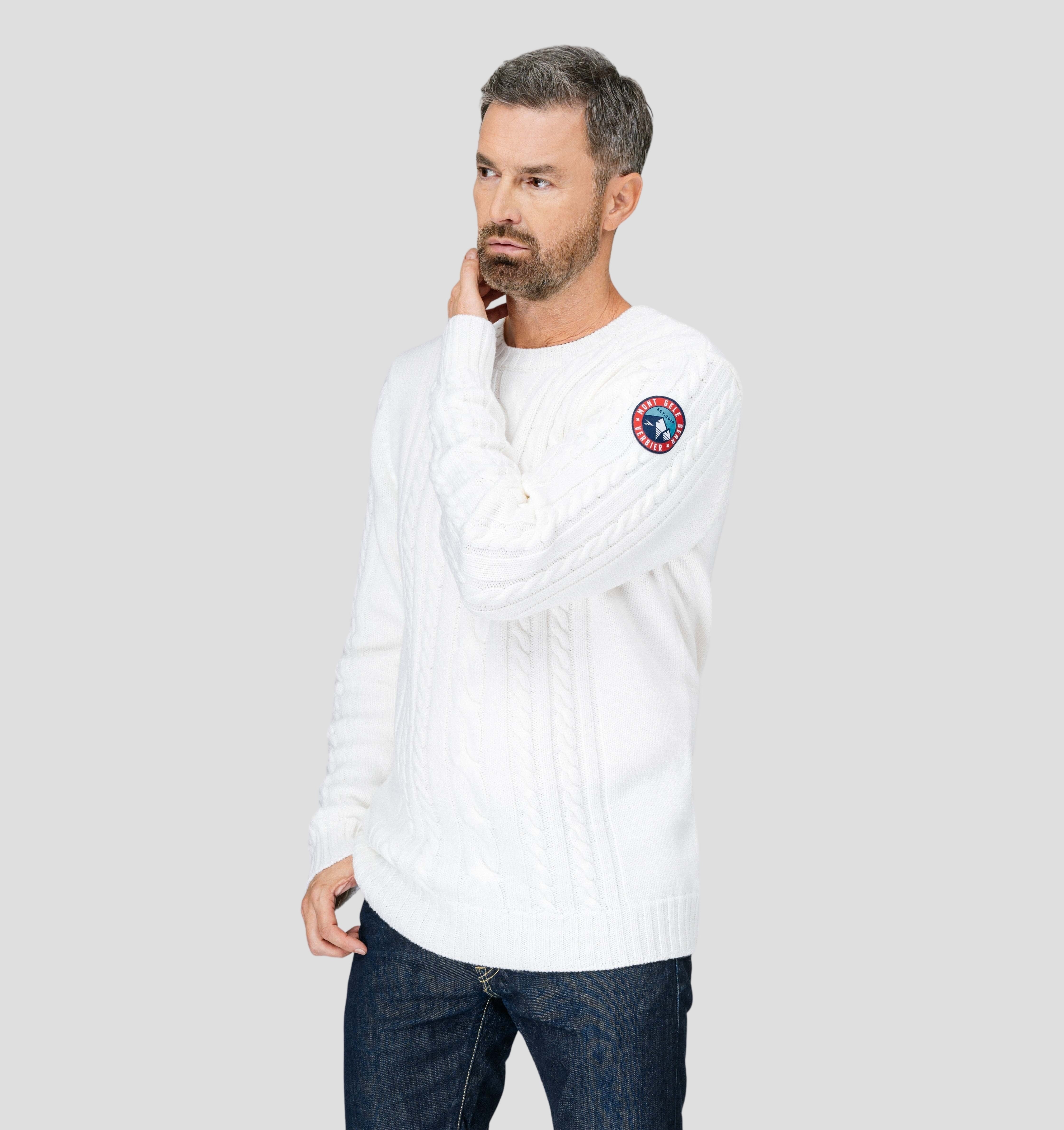 Cable Knit Merino Sweater - Cream White / S